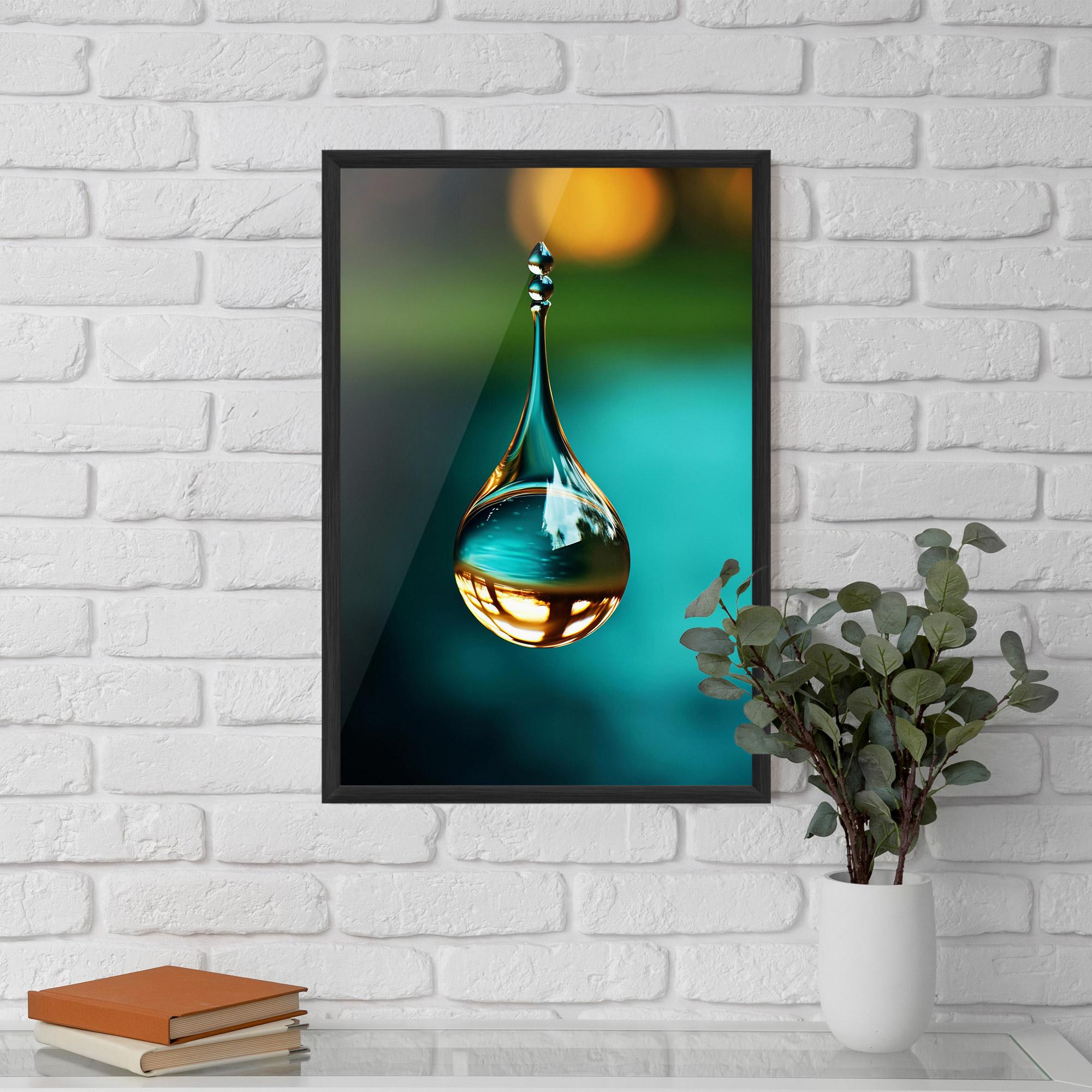 Plakat w Ramie Big Green Drop mockup 5