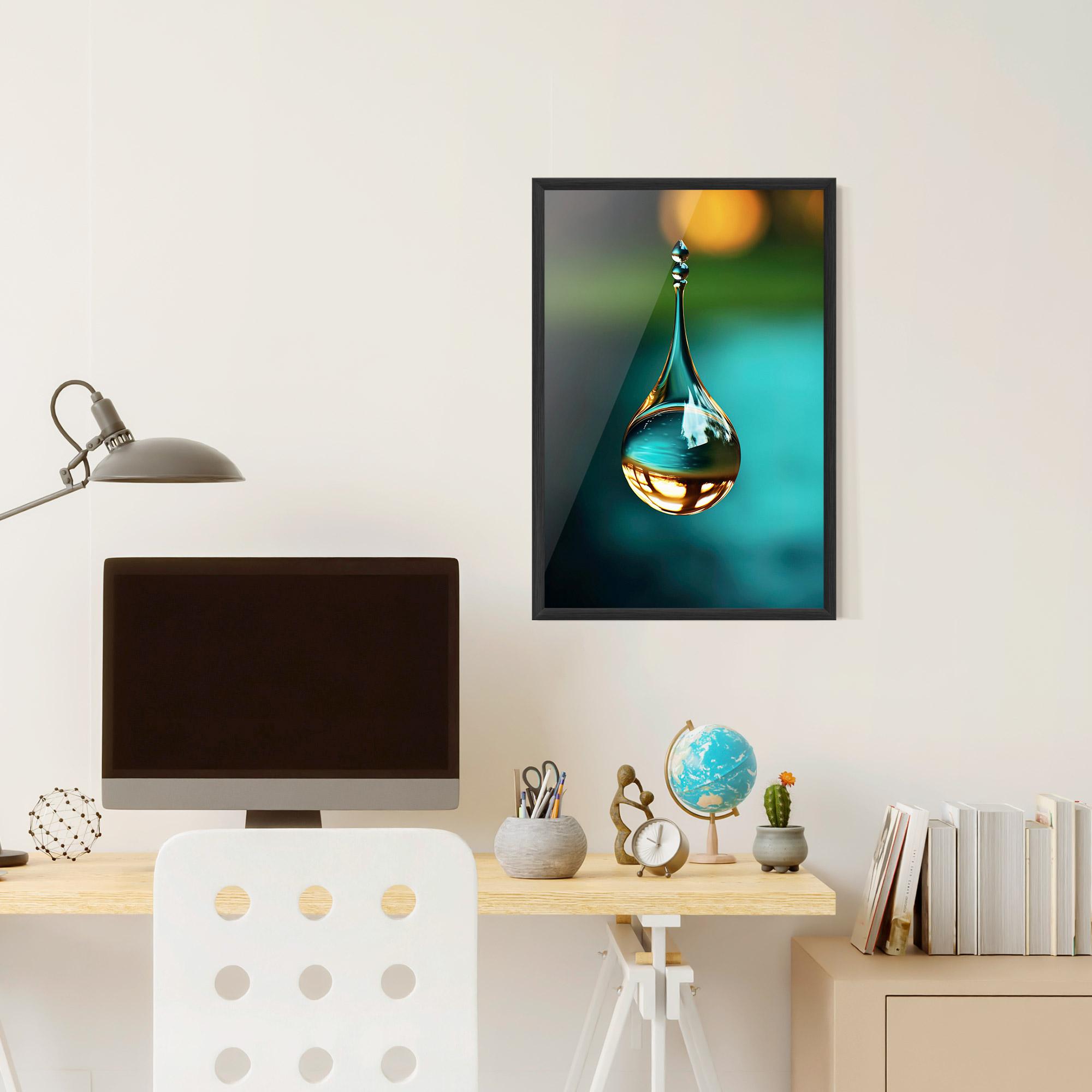 Plakat w Ramie Big Green Drop mockup 6