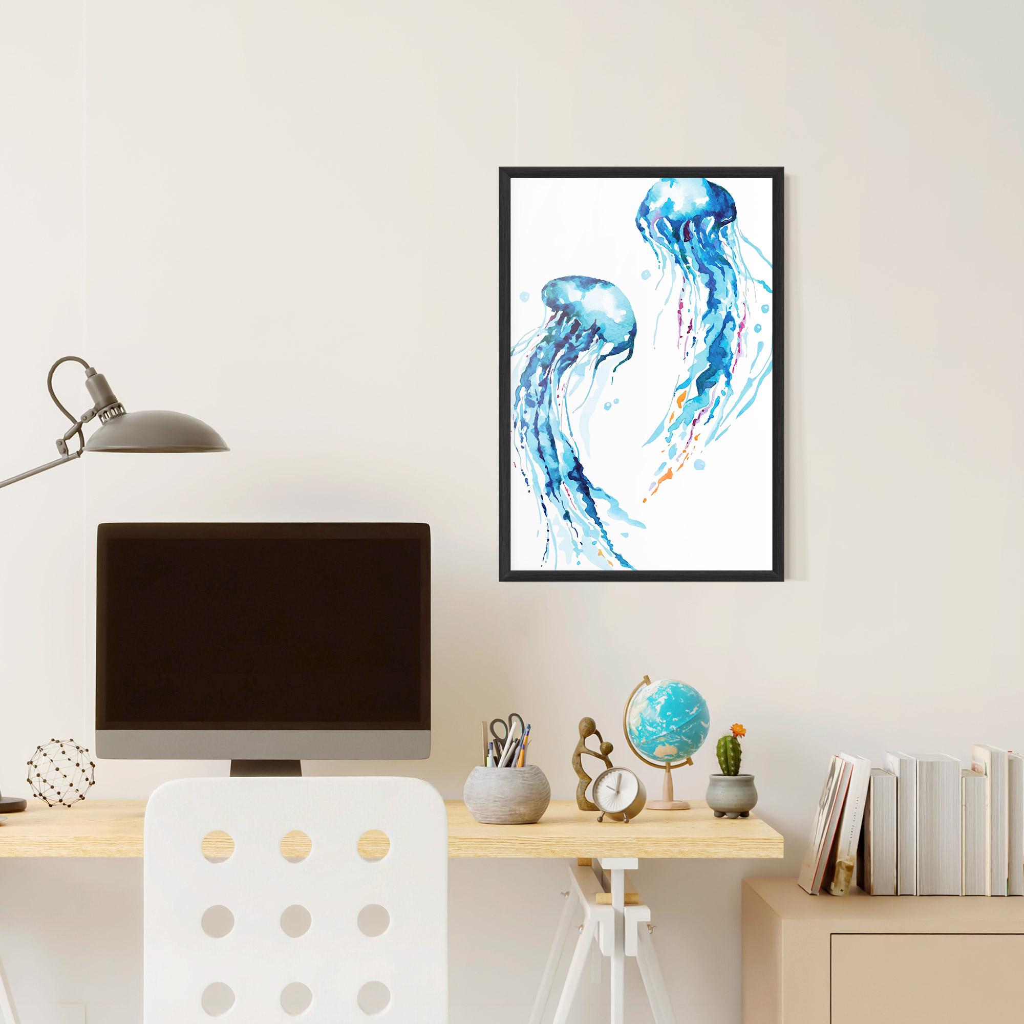 Plakat w Ramie Jellyfish Watercolor mockup 6