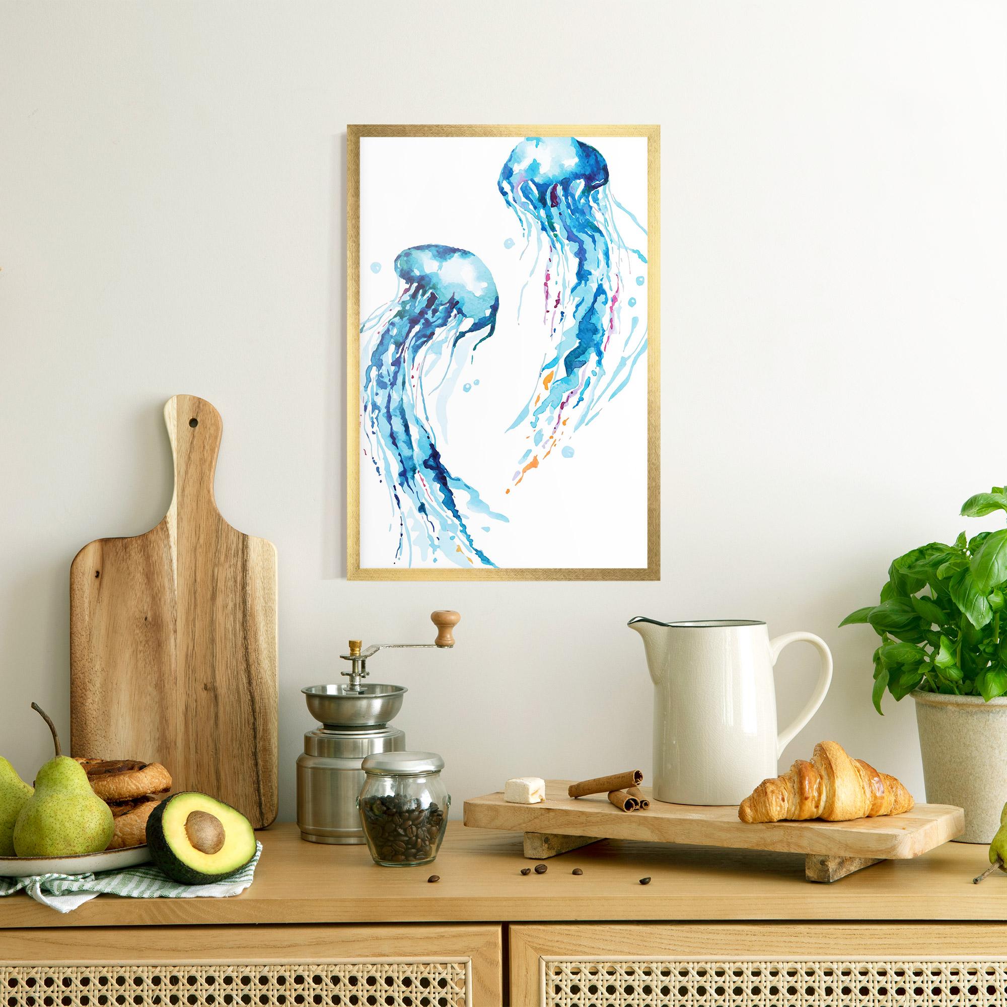 Plakat w Ramie Jellyfish Watercolor mockup 8