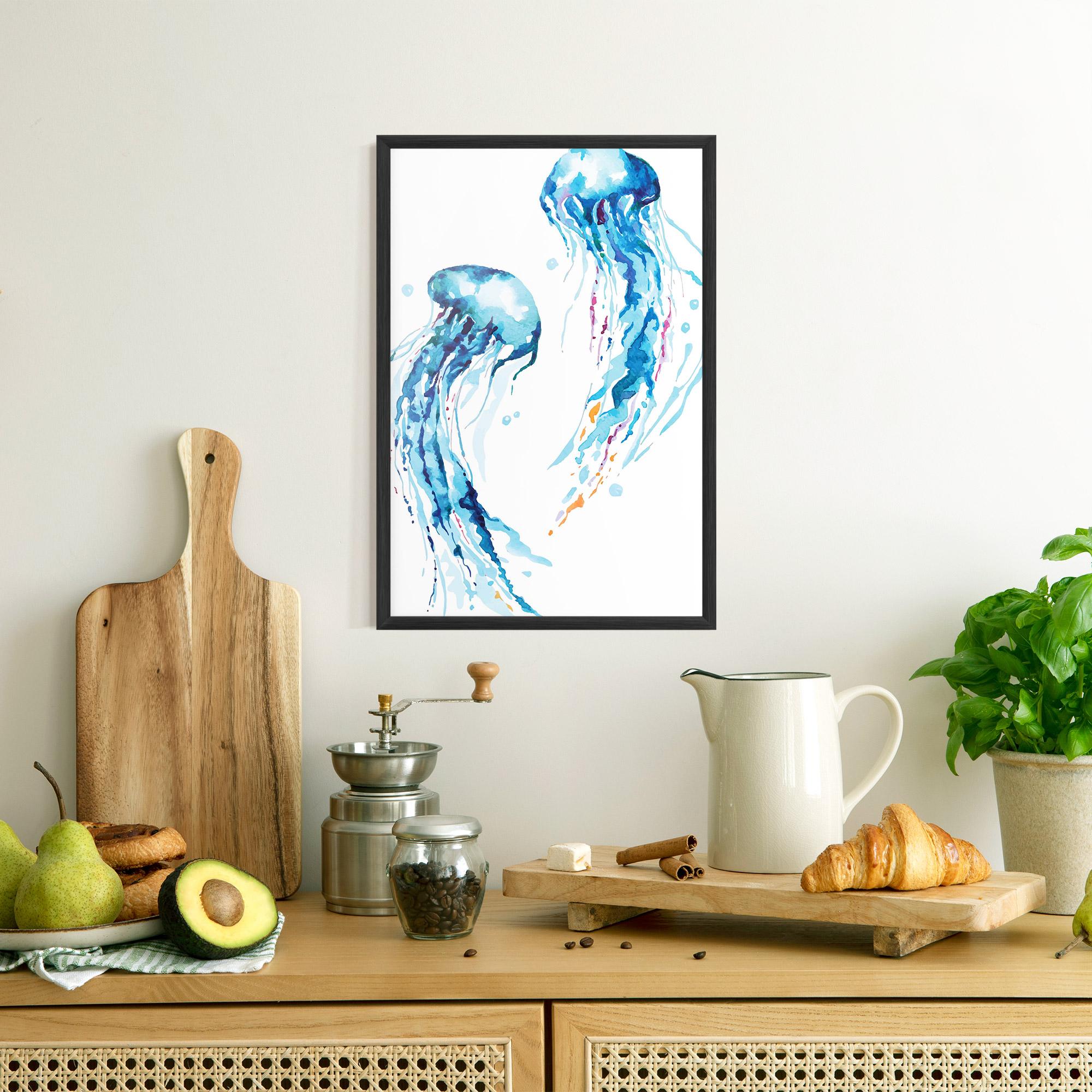 Plakat w Ramie Jellyfish Watercolor mockup 8