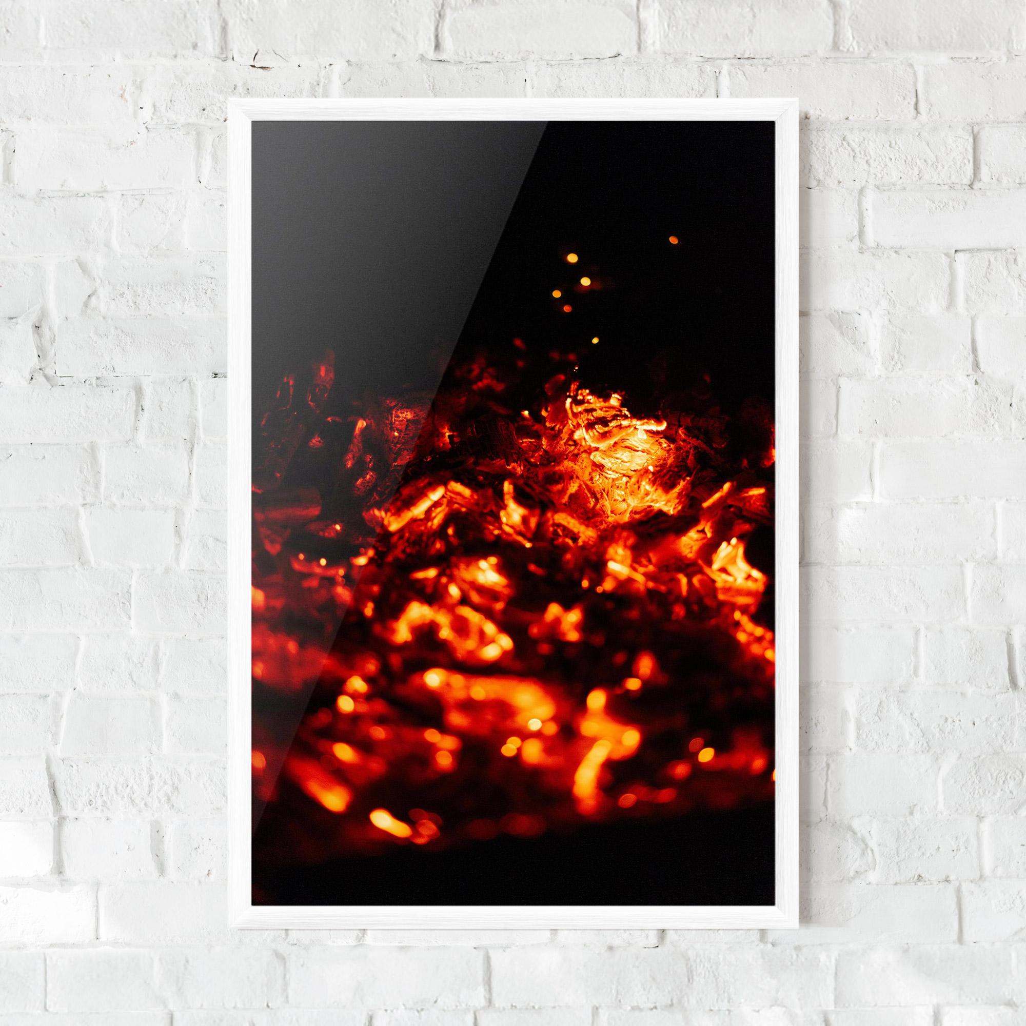 Plakat w Ramie Fire Coal mockup 0