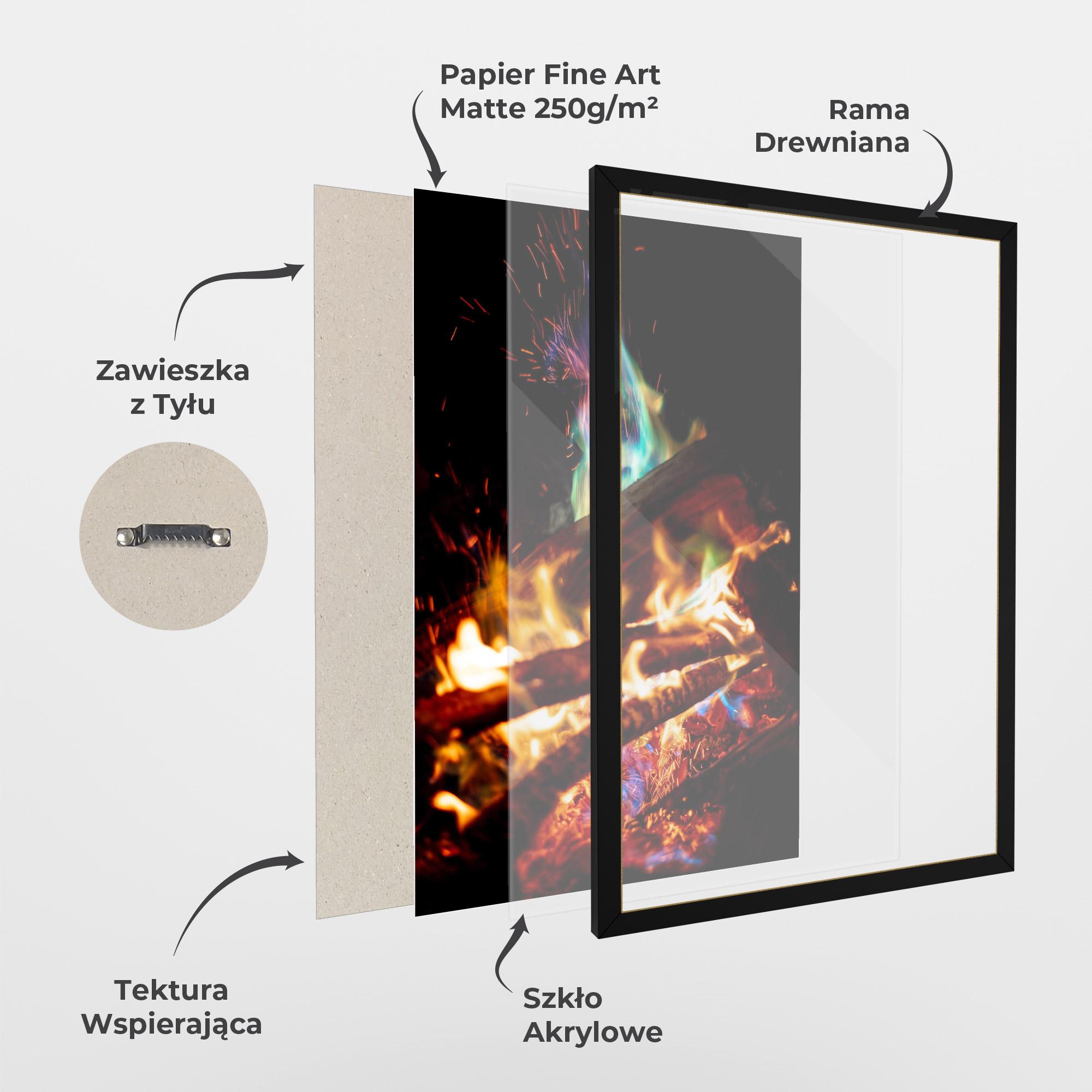Plakat w Ramie Blue Green Fire mockup 1