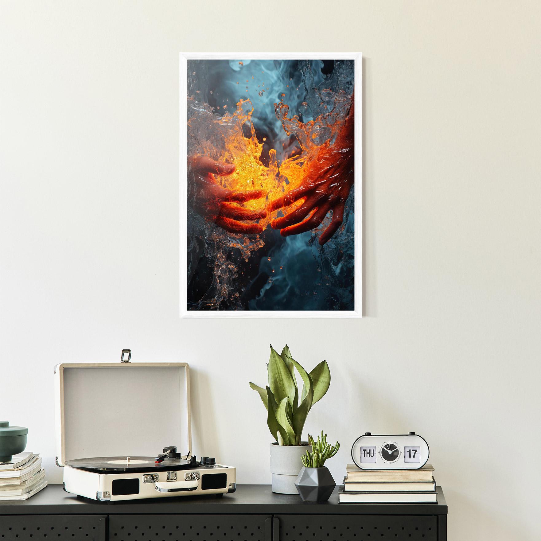 Plakat w Ramie Fire Water mockup 2