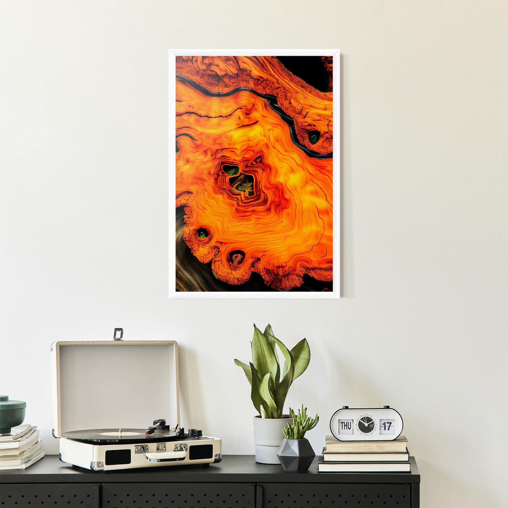 Plakat w Ramie Fire Wood Texture mockup 2