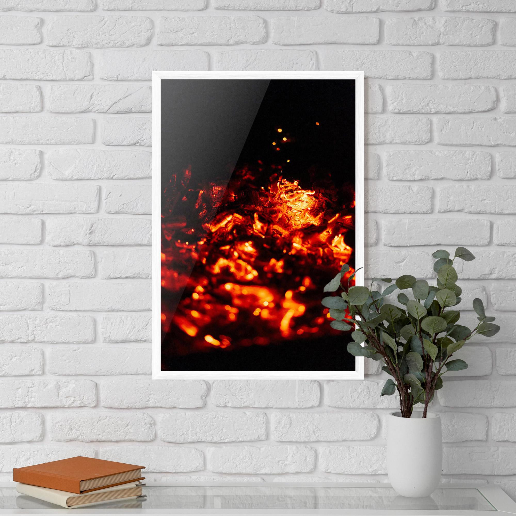 Plakat w Ramie Fire Coal mockup 5
