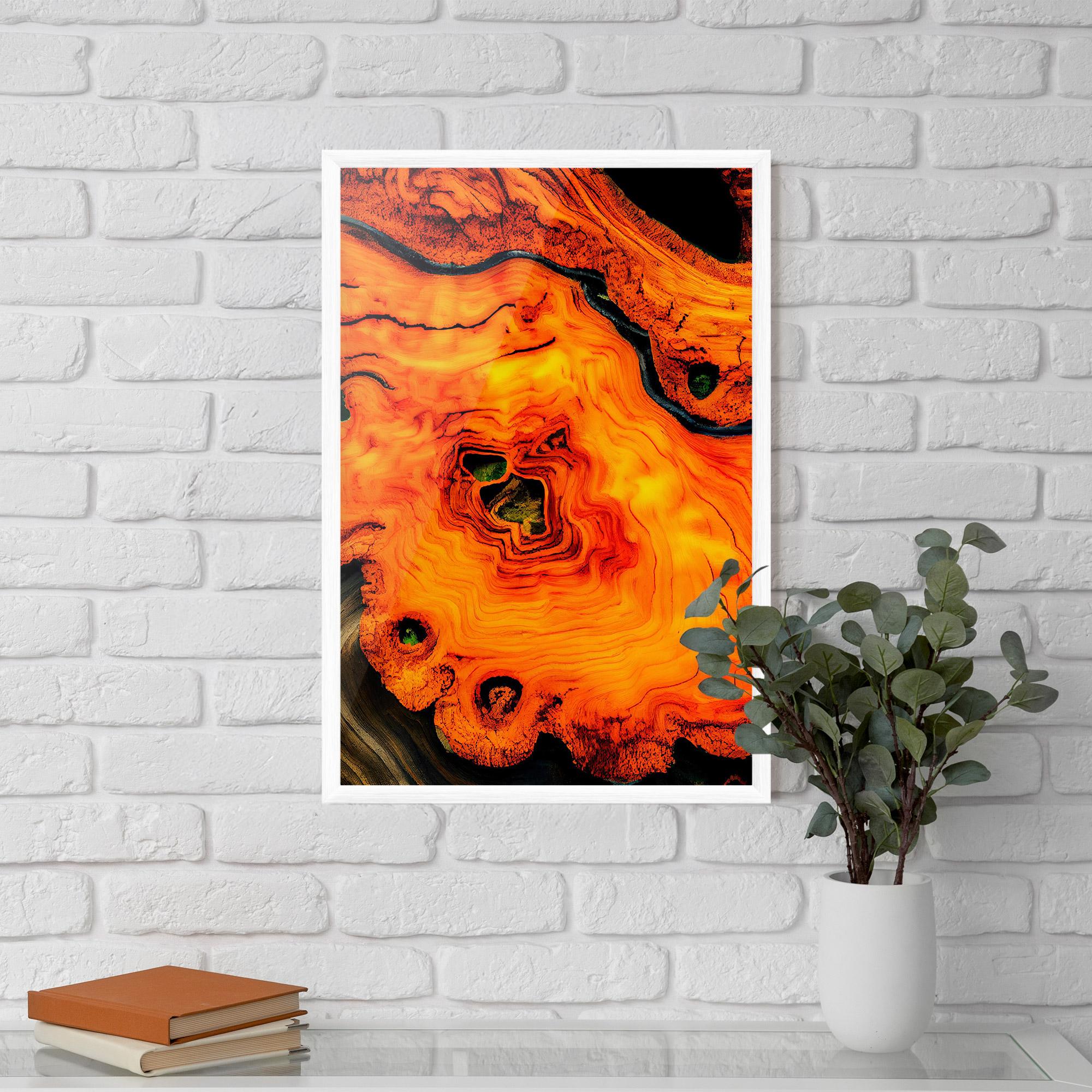 Plakat w Ramie Fire Wood Texture mockup 5