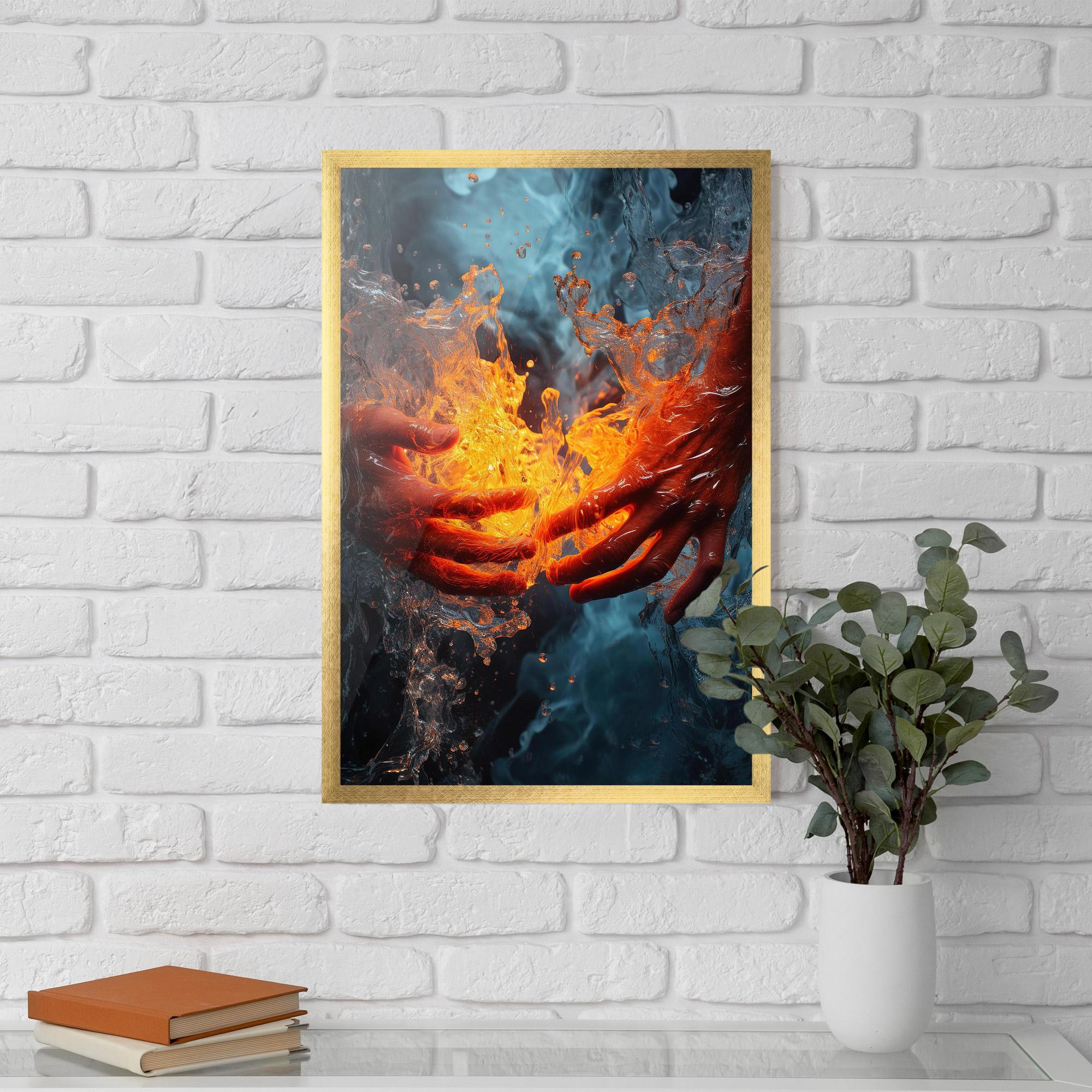 Plakat w Ramie Fire Water mockup 5