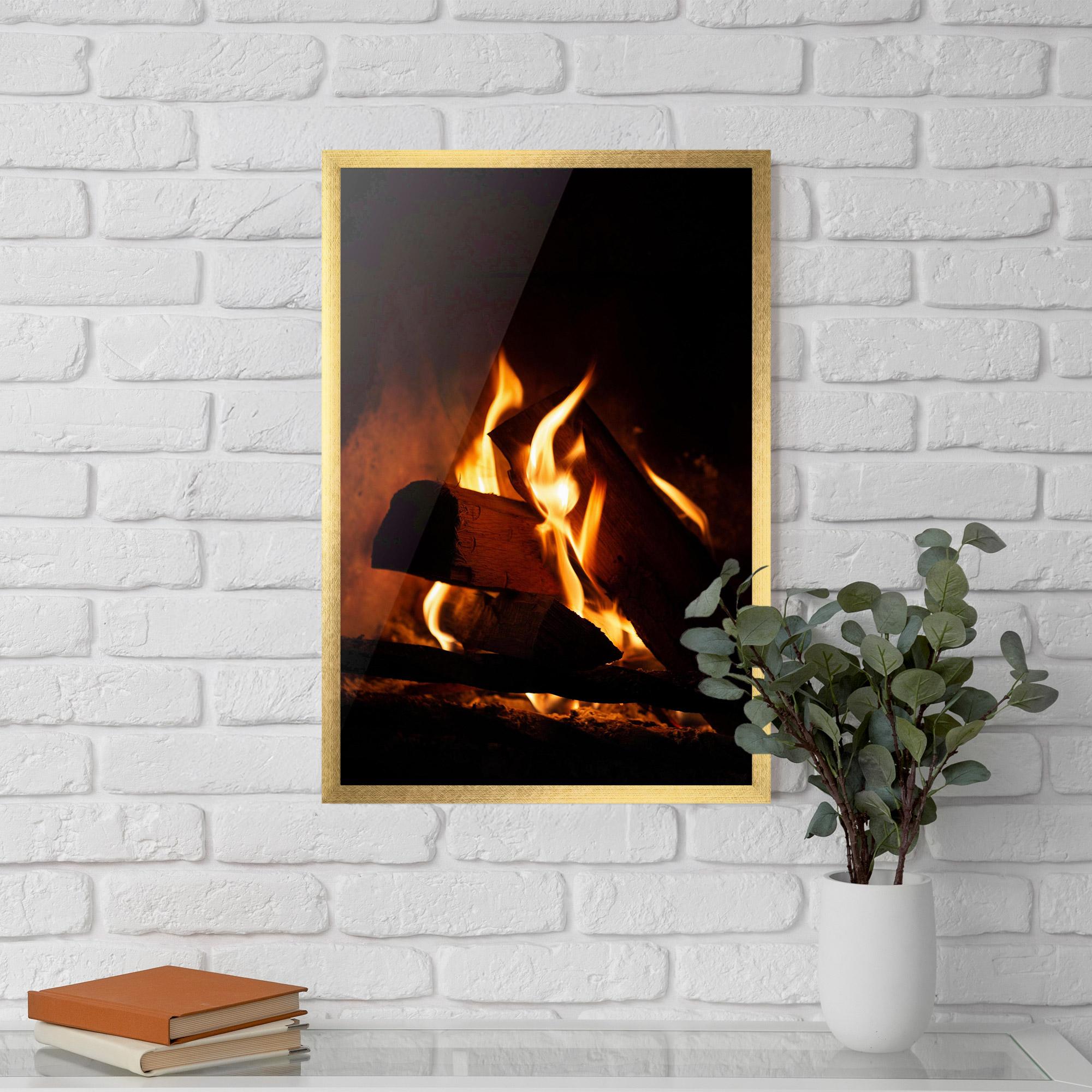 Plakat w Ramie Fire Wood View mockup 5