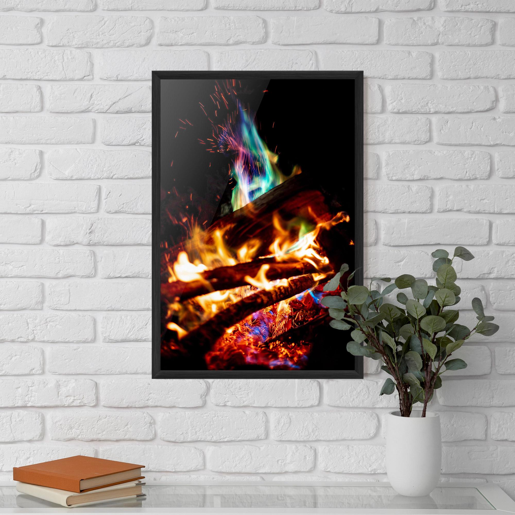 Plakat w Ramie Blue Green Fire mockup 5