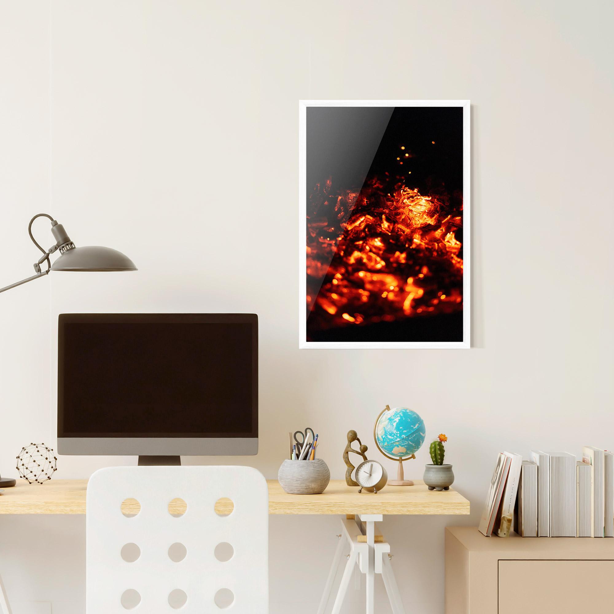 Plakat w Ramie Fire Coal mockup 6