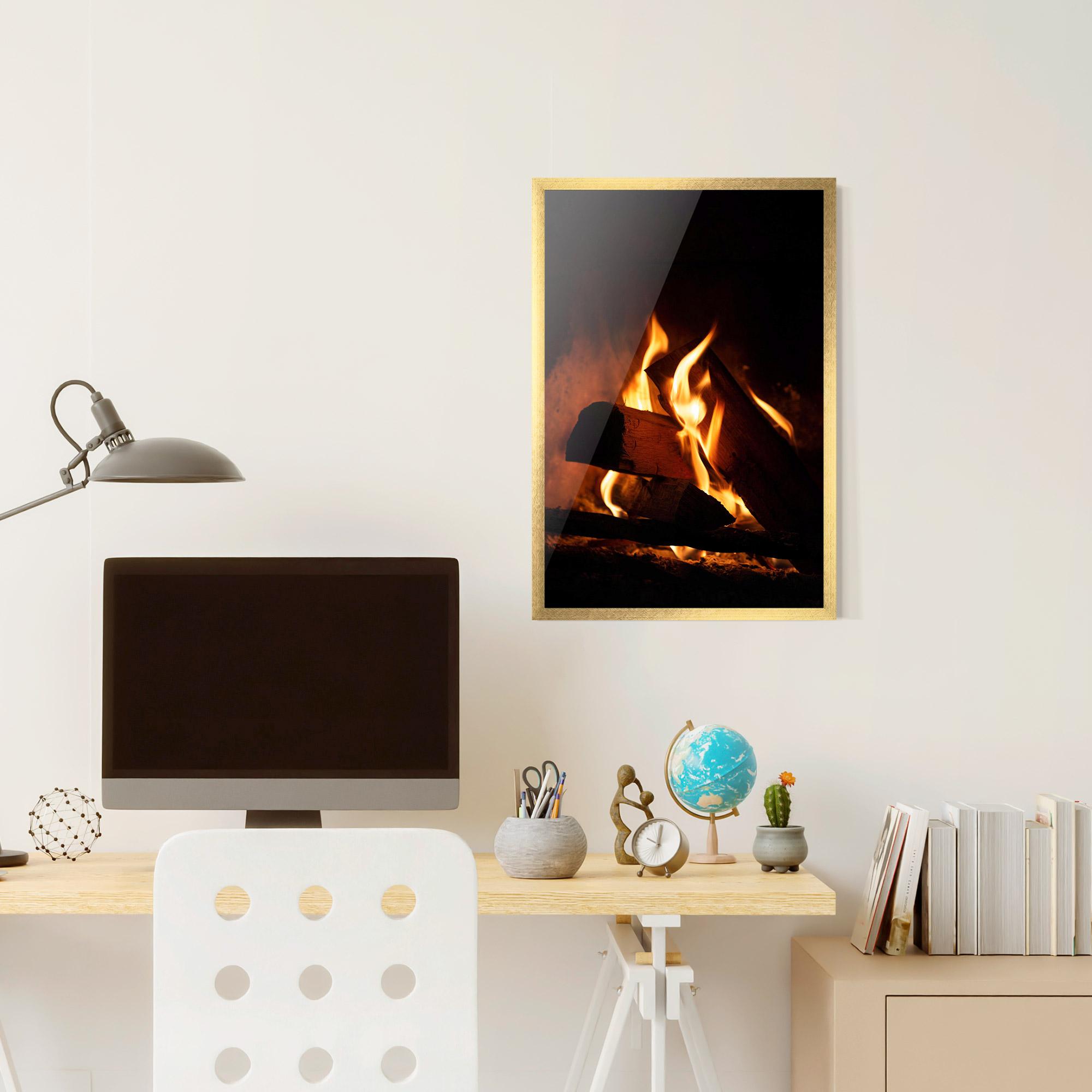 Plakat w Ramie Fire Wood View mockup 6