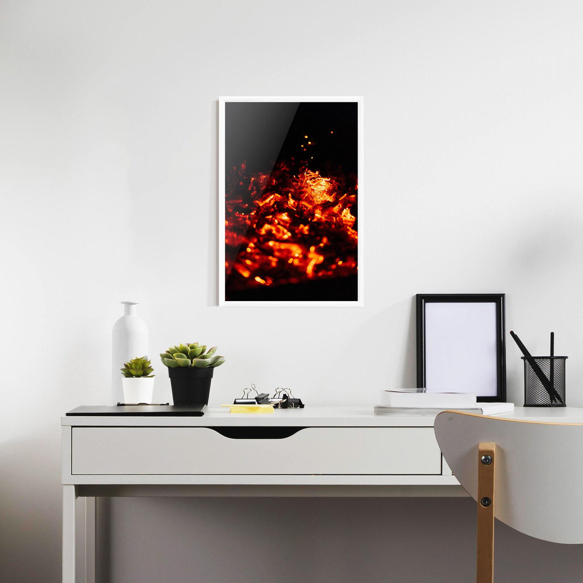 Plakat w Ramie Fire Coal mockup 7