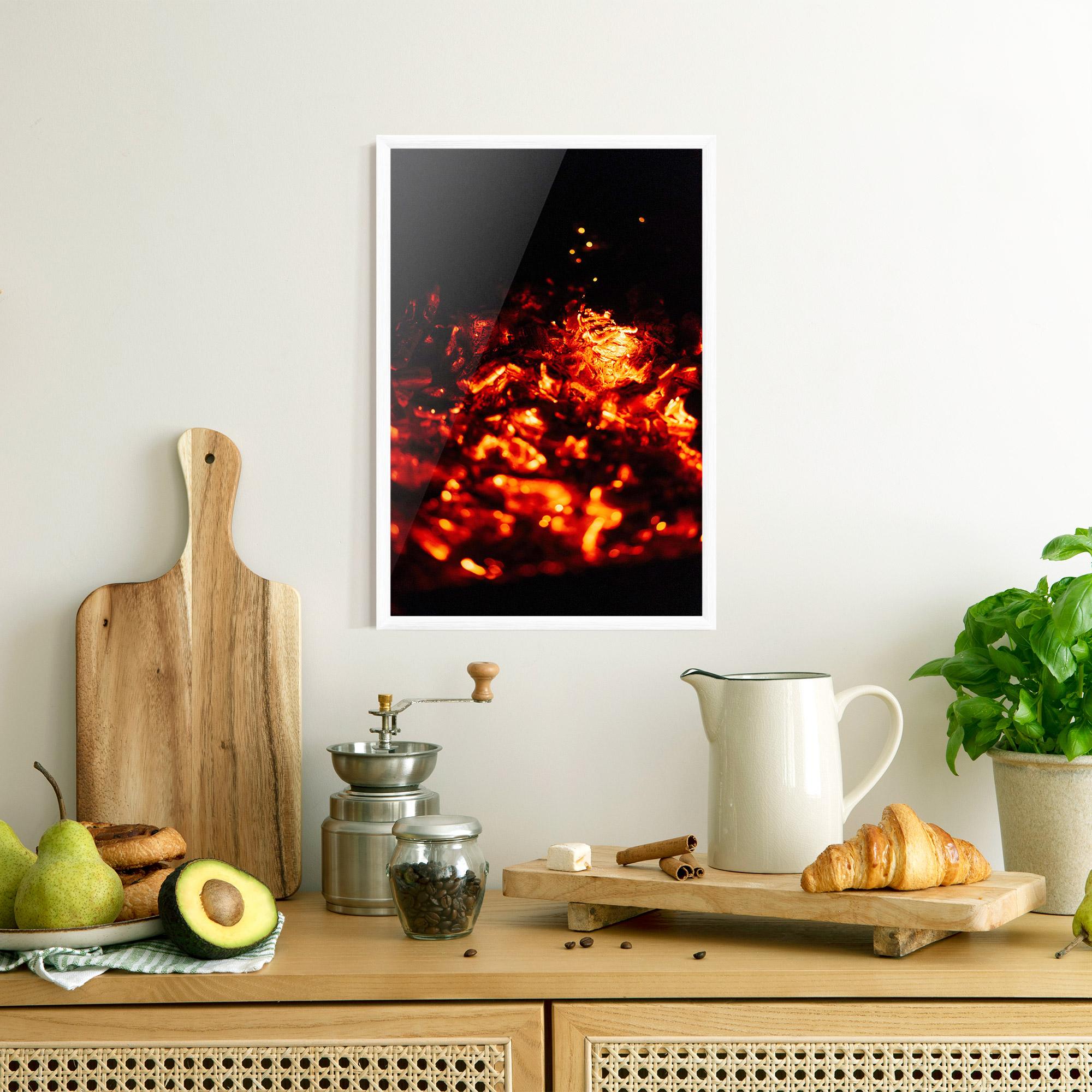 Plakat w Ramie Fire Coal mockup 8