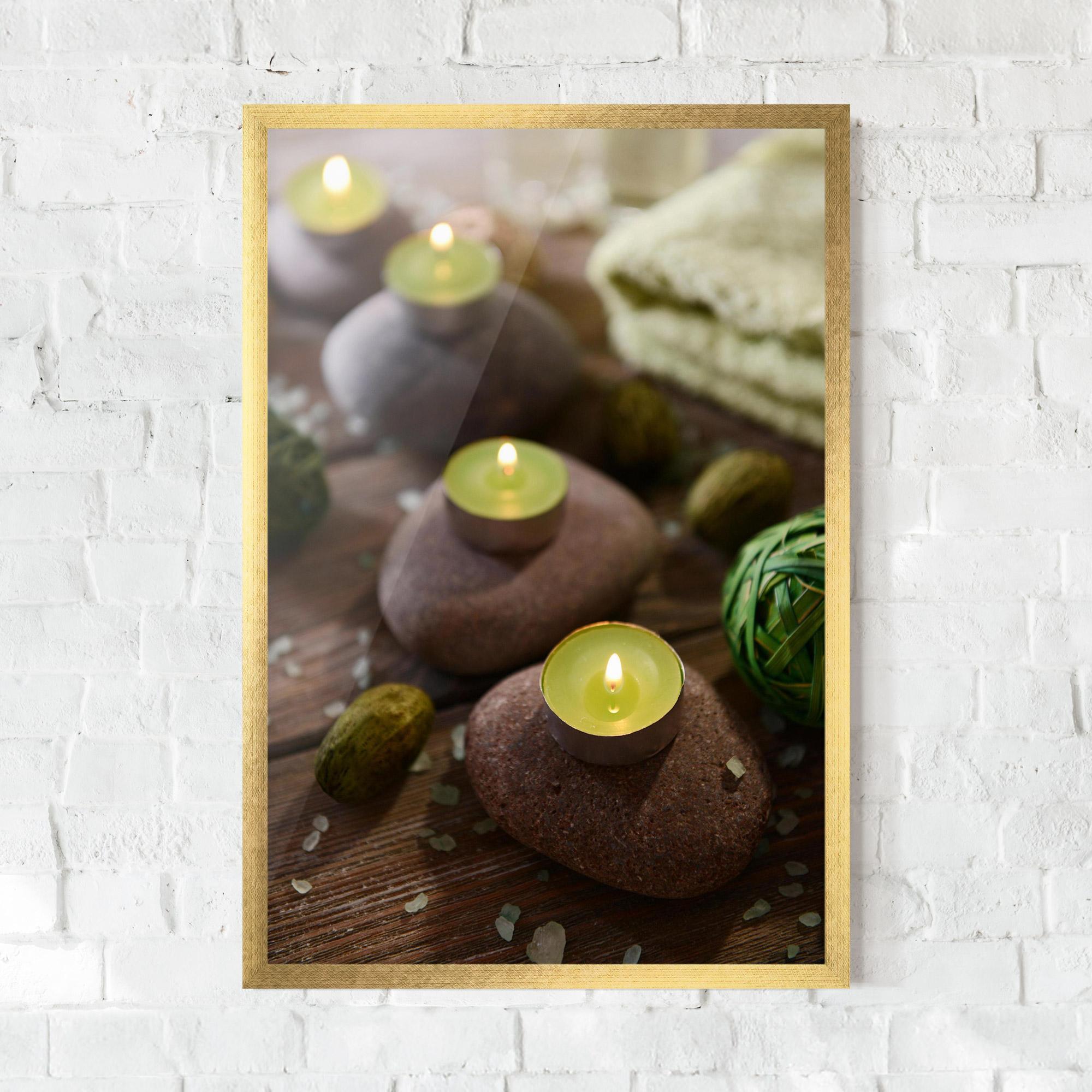 Plakat w Ramie Green Candles Spa mockup 0