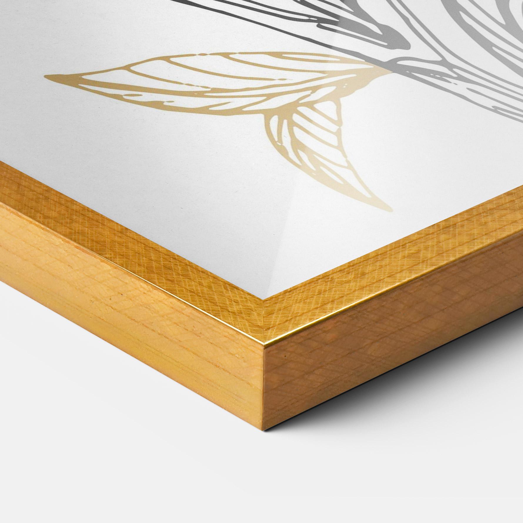 Plakat w Ramie Grey Moon Flowers mockup 3