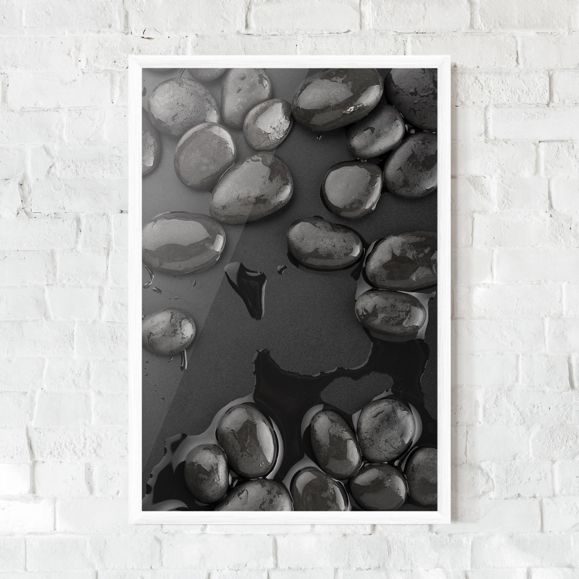 Plakat w Ramie Grey Shiny Stones mockup 0