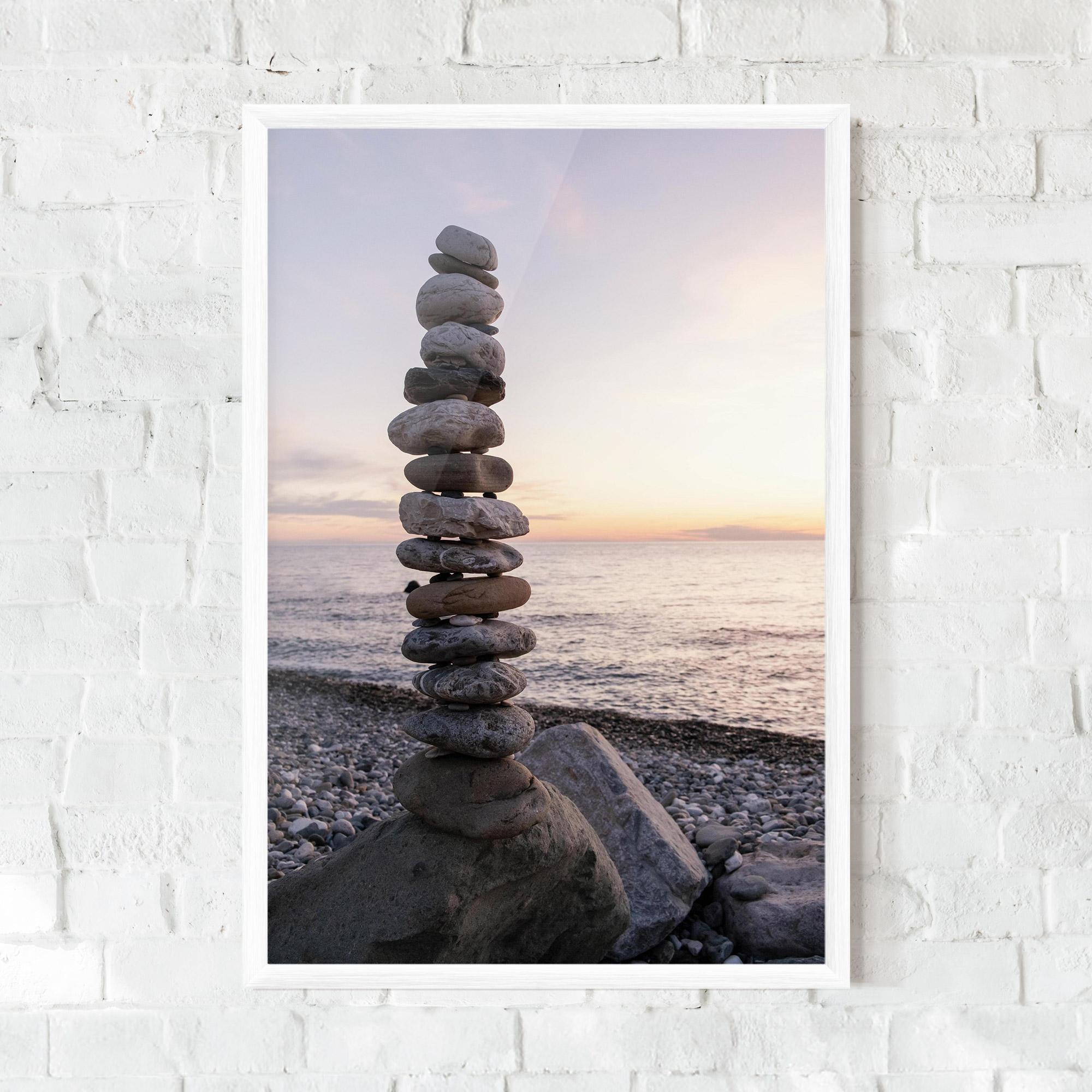Plakat w Ramie Pebbles Seaside mockup 0
