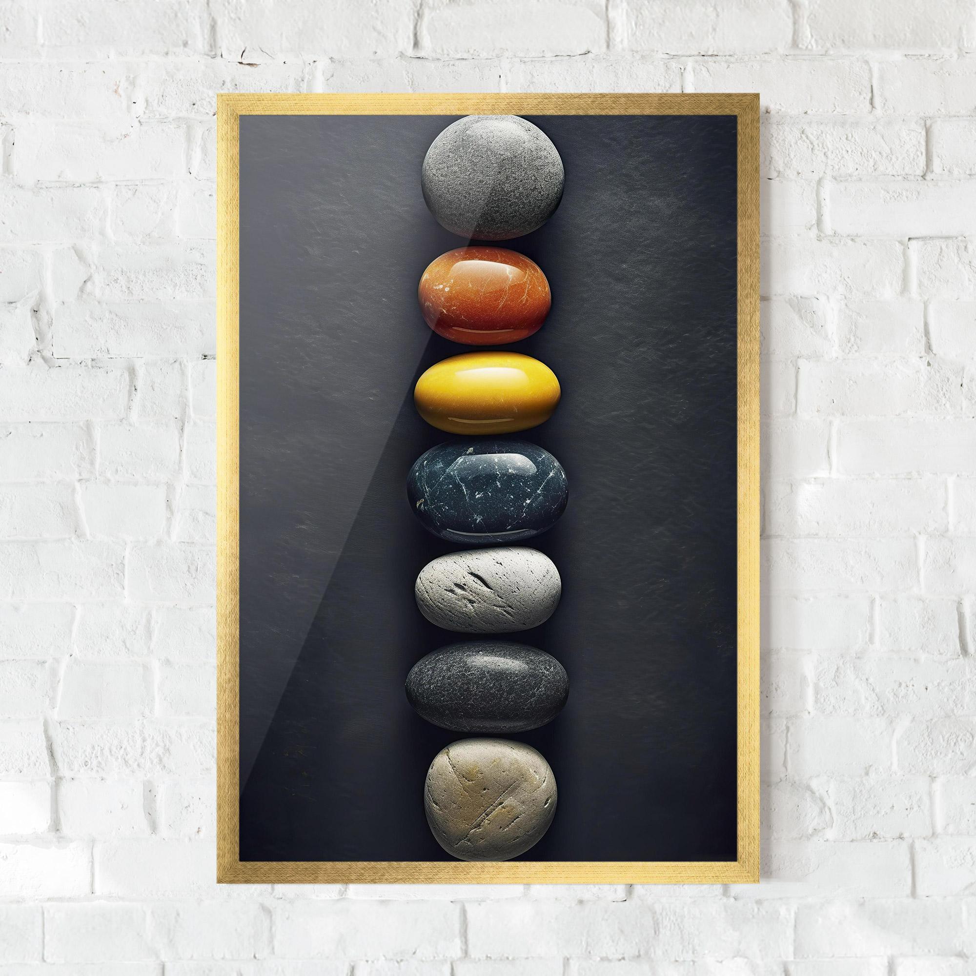 Plakat w Ramie Zen Colorful Stones mockup 0