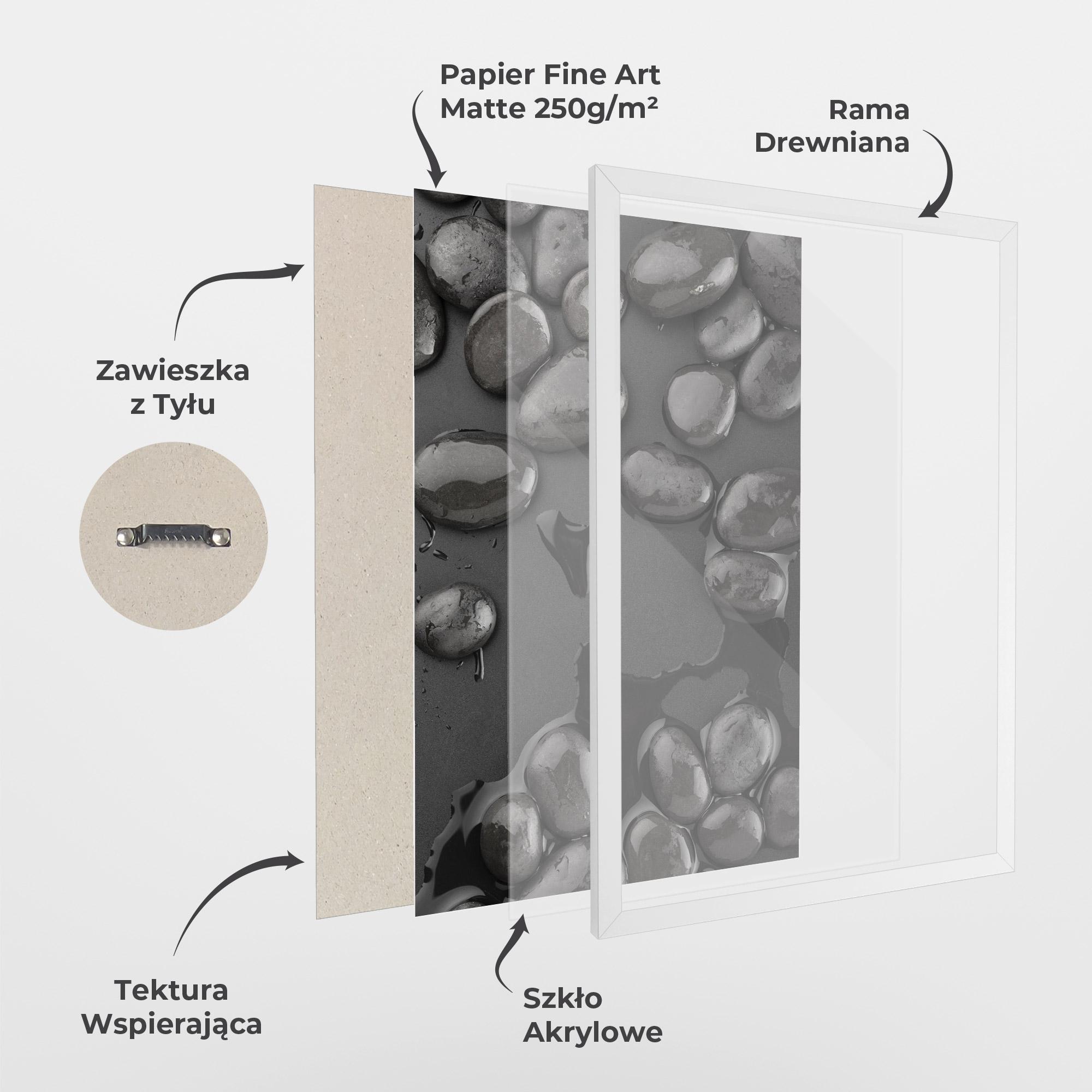Plakat w Ramie Grey Shiny Stones mockup 1