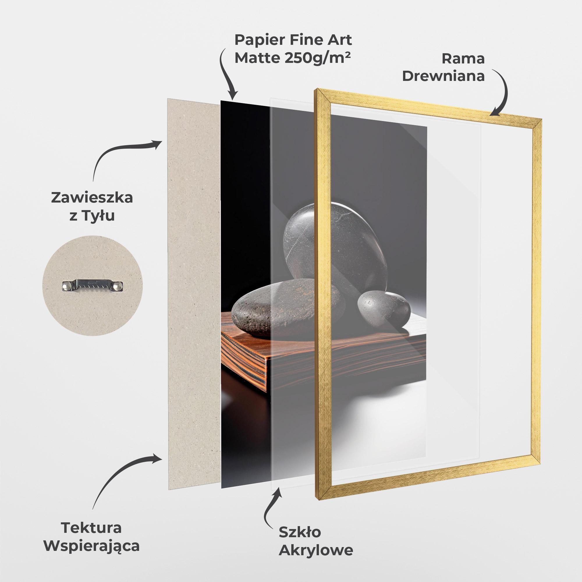 Plakat w Ramie Black Zen Stones mockup 1