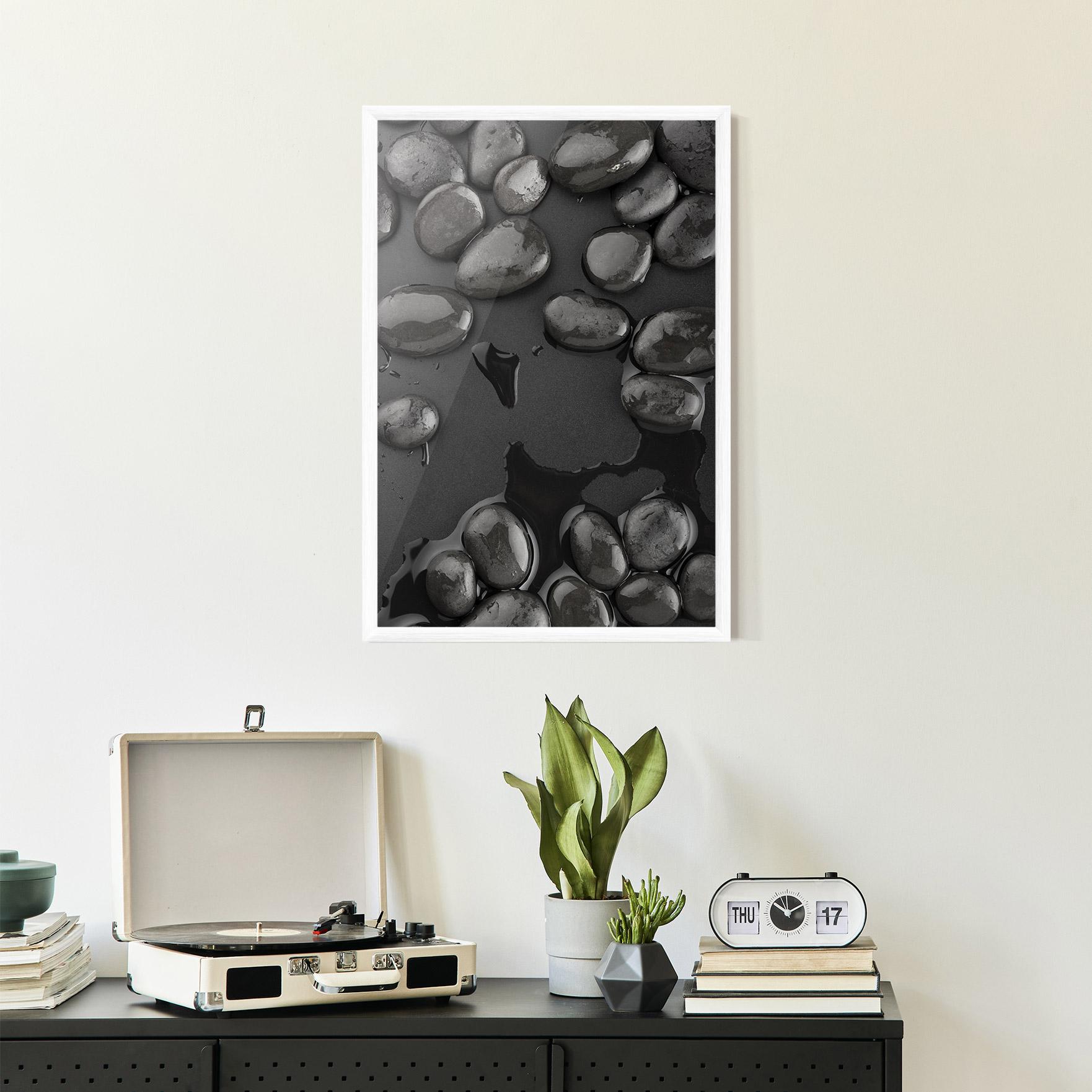 Plakat w Ramie Grey Shiny Stones mockup 2