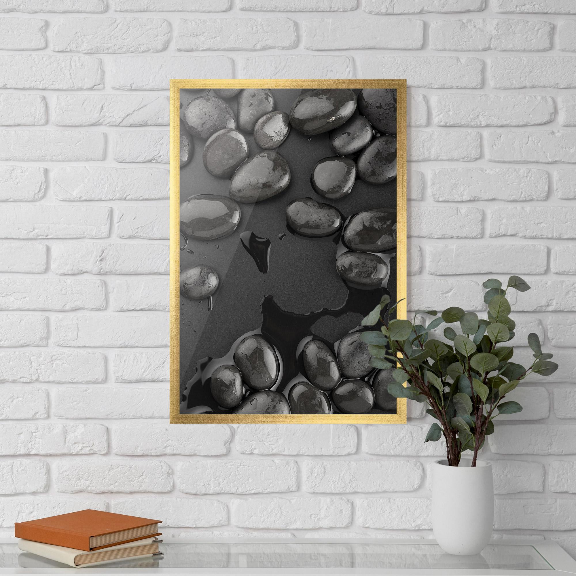 Plakat w Ramie Grey Shiny Stones mockup 5