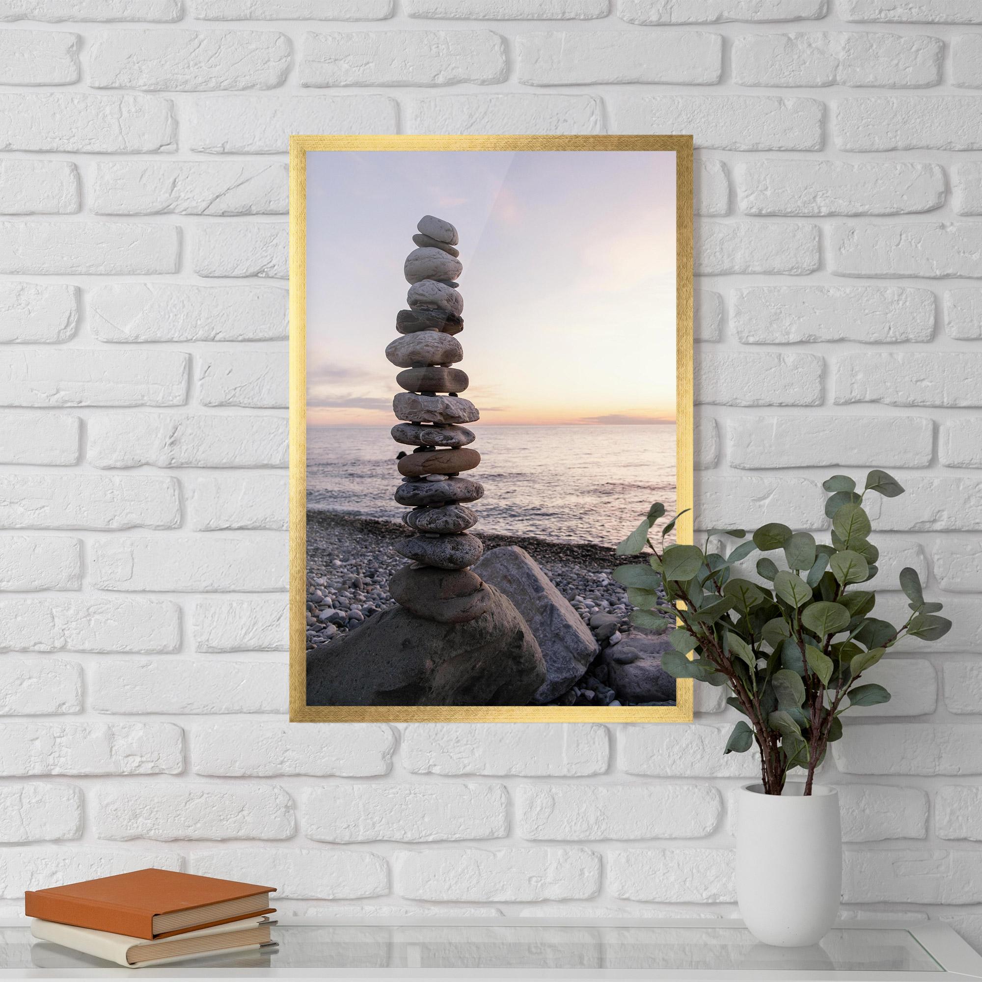 Plakat w Ramie Pebbles Seaside mockup 5