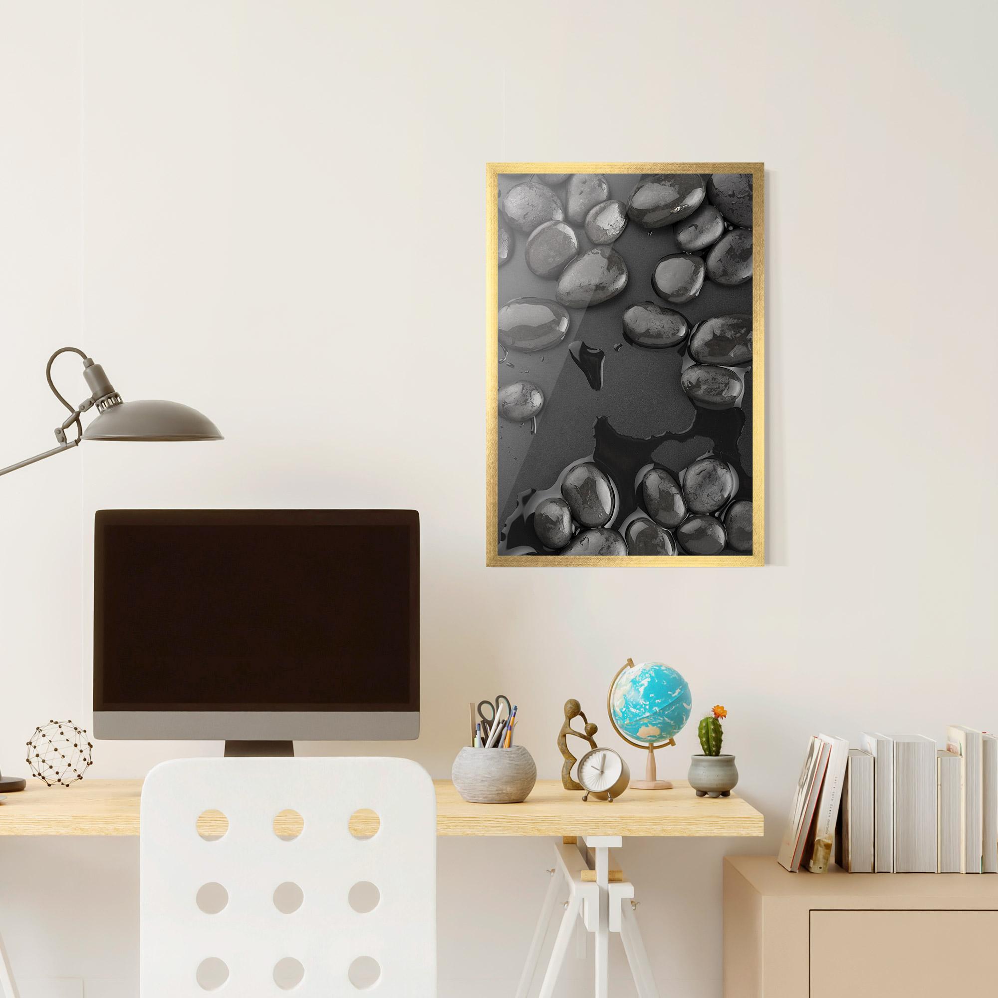 Plakat w Ramie Grey Shiny Stones mockup 6