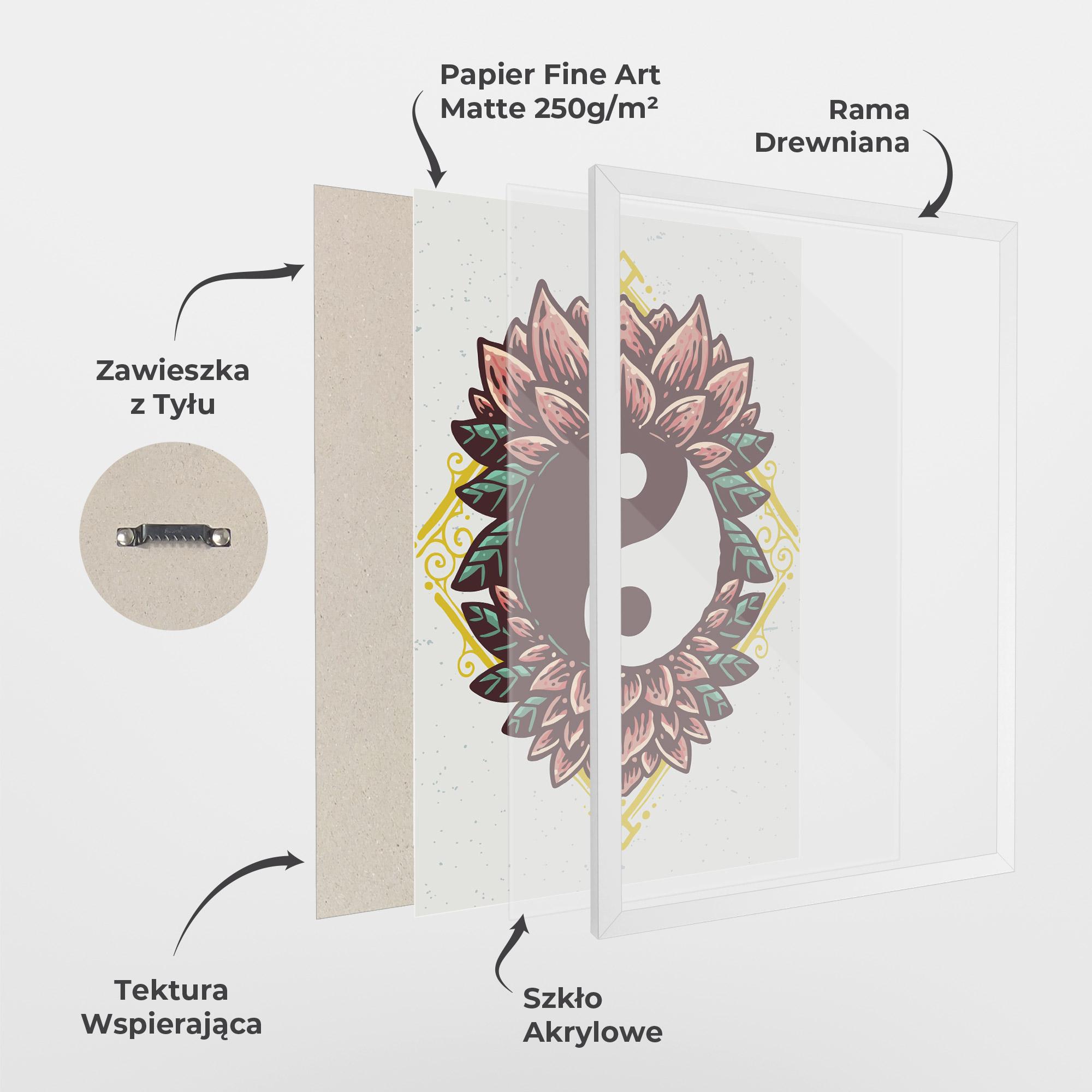 Plakat w Ramie Yinyang Flower mockup 1