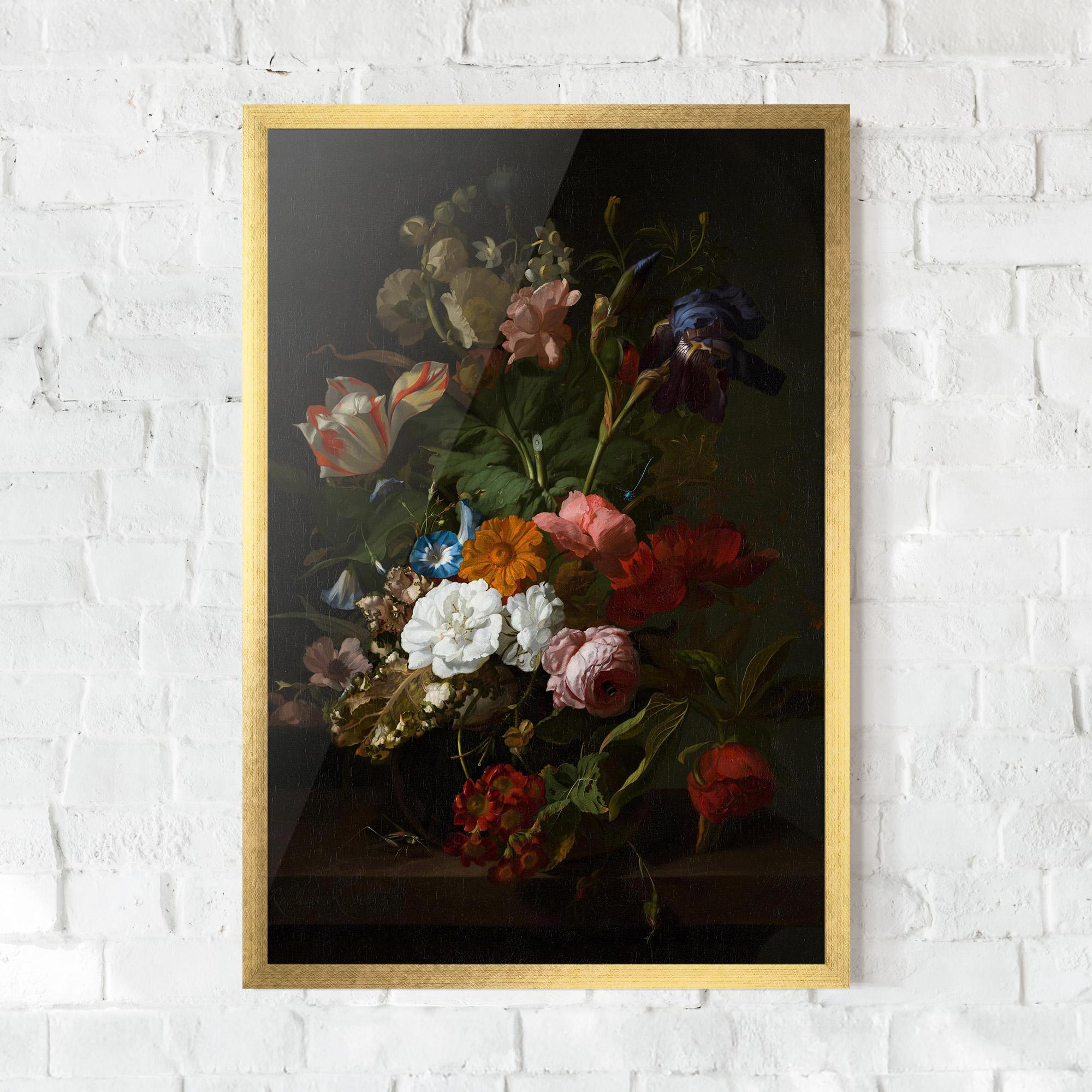 Plakat w Ramie Dark Flowers Bouquet mockup 0