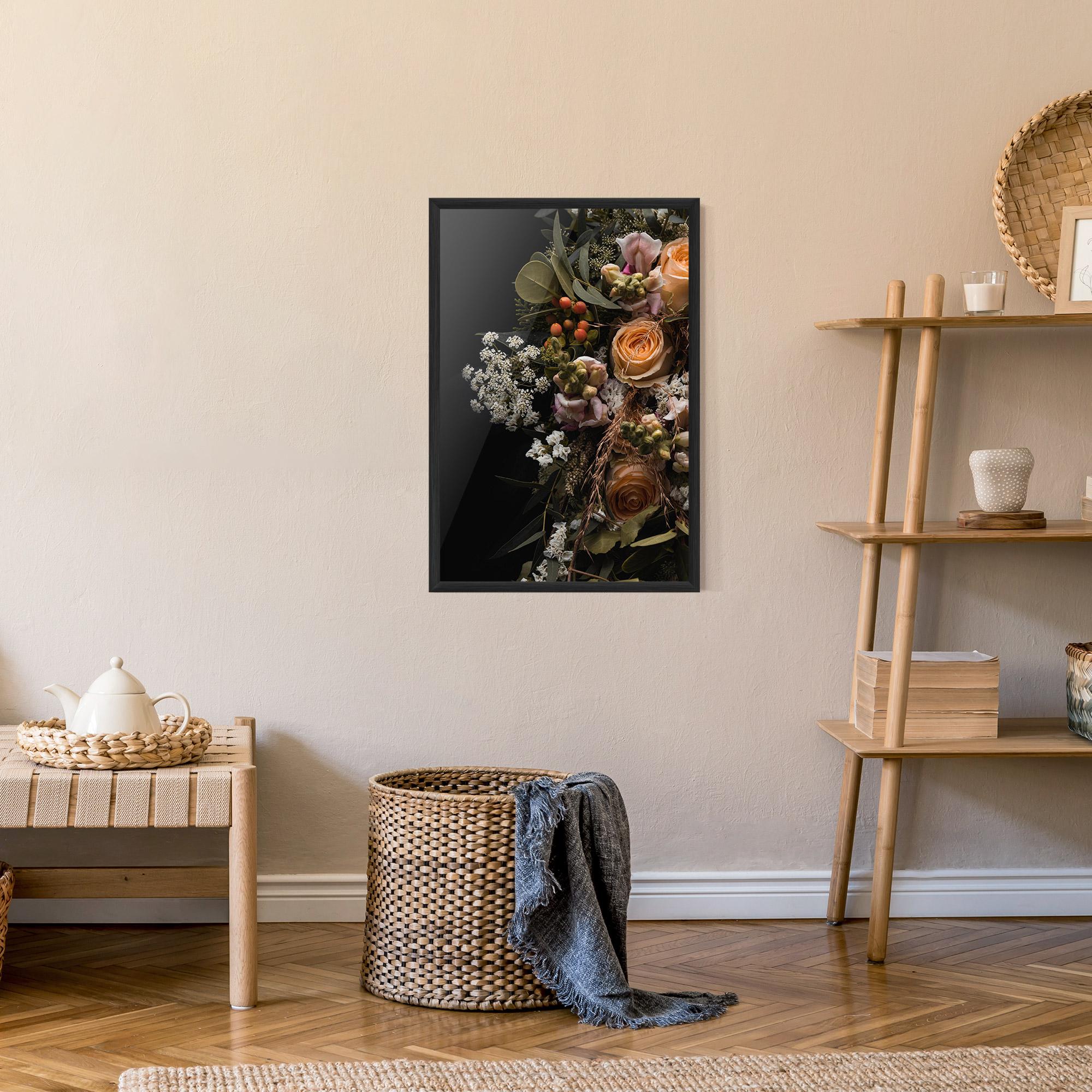 Plakat w Ramie Dark Flower Bouquet mockup 9