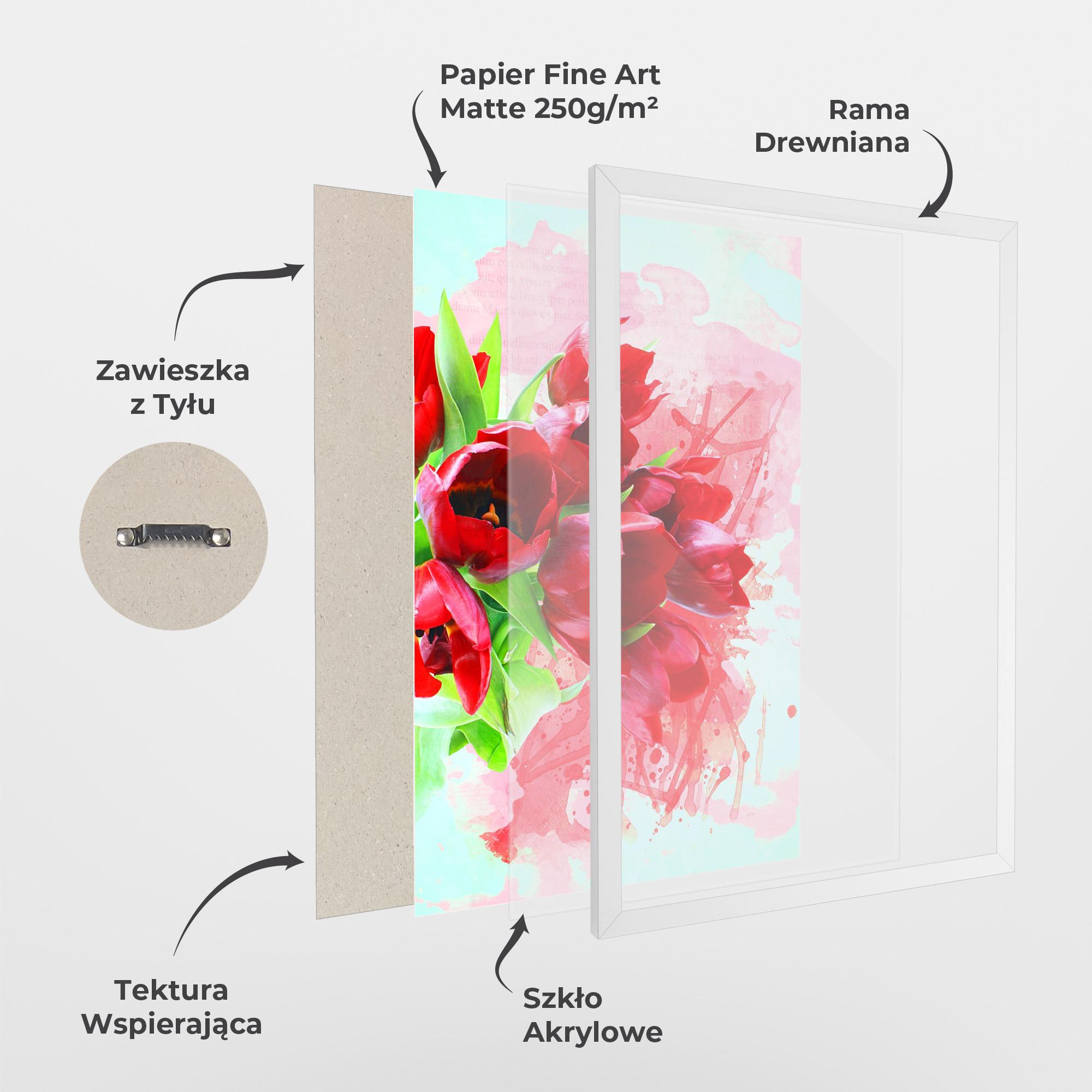 Plakat w Ramie Red Tulips Bouquet mockup 1