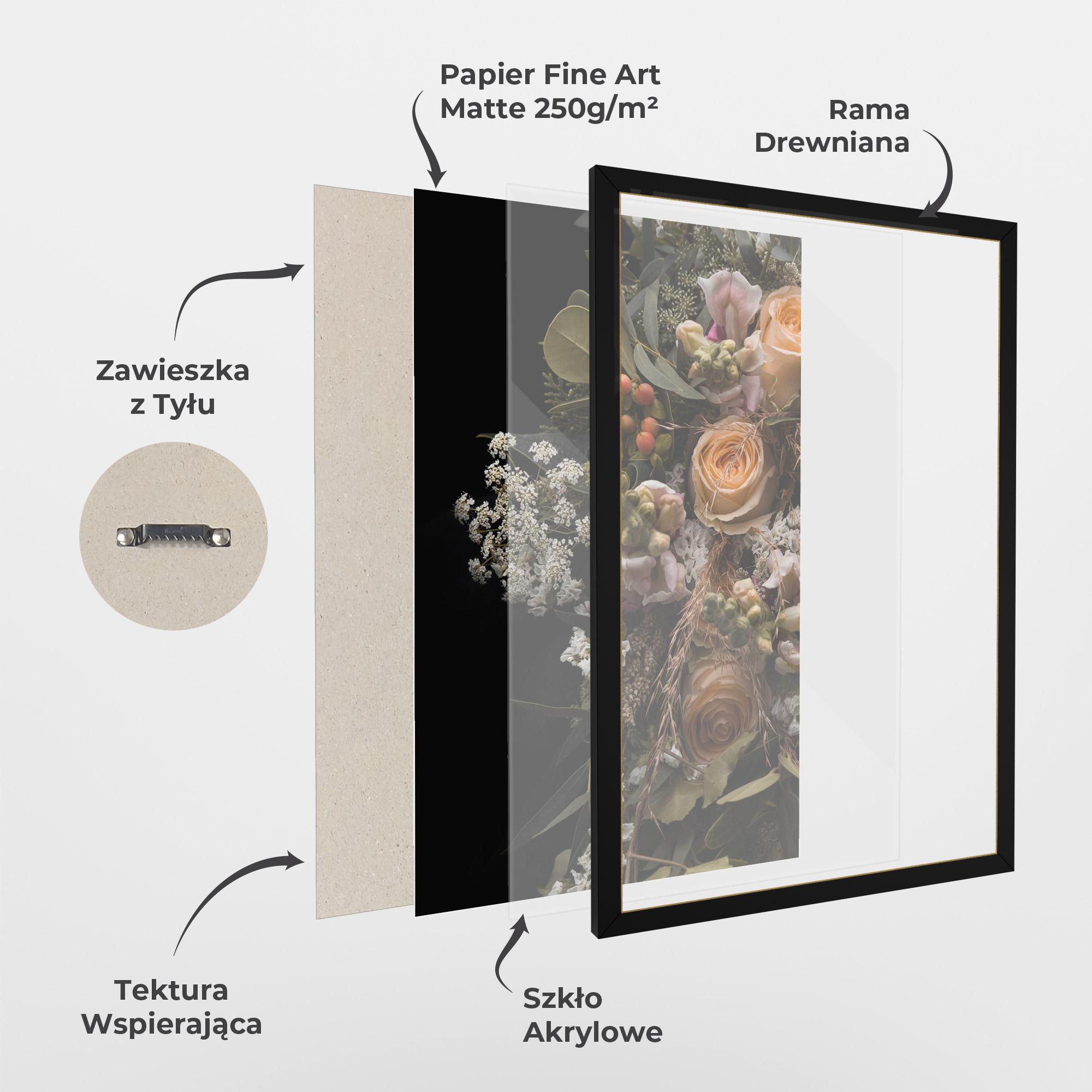 Plakat w Ramie Dark Flower Bouquet mockup 1