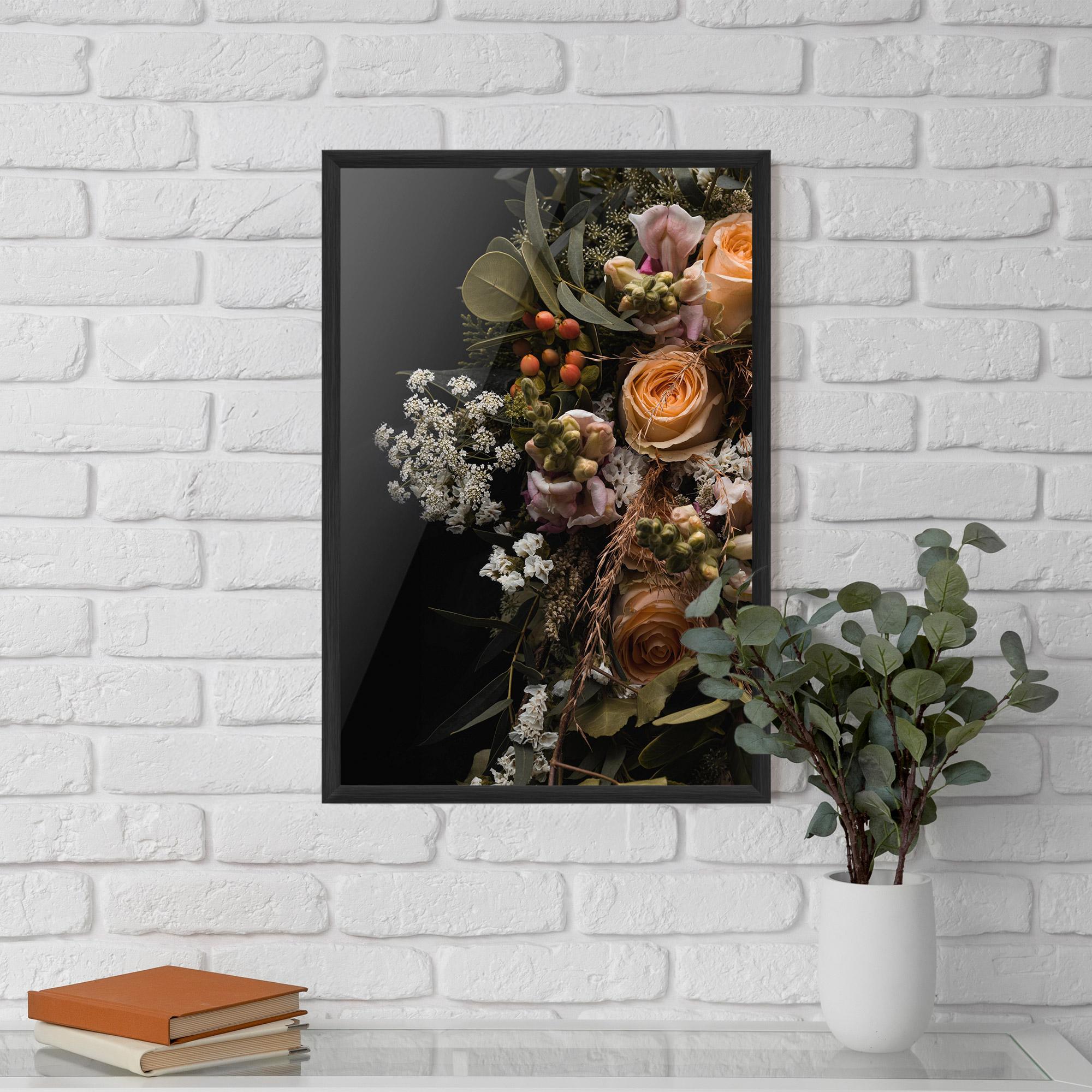 Plakat w Ramie Dark Flower Bouquet mockup 5