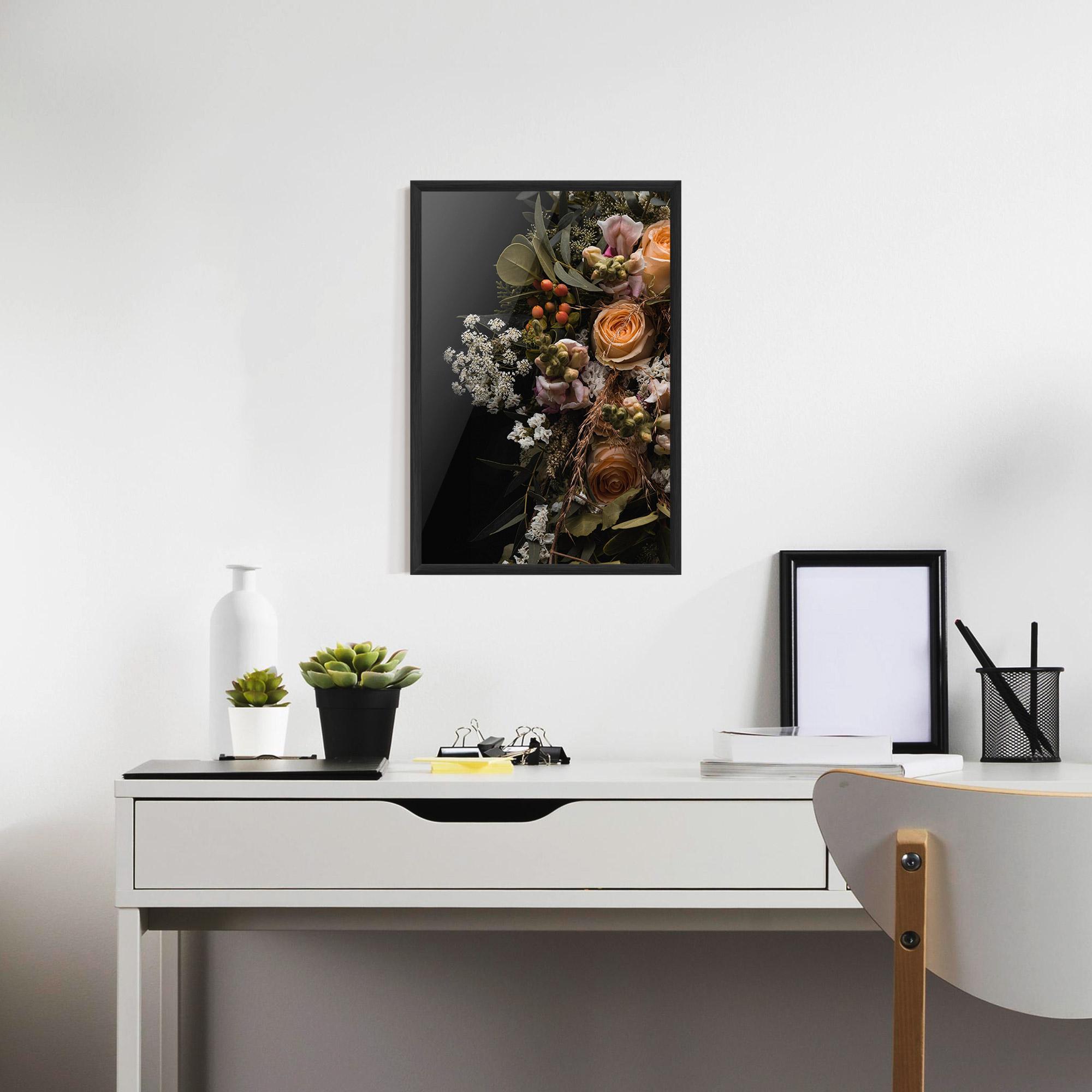 Plakat w Ramie Dark Flower Bouquet mockup 7