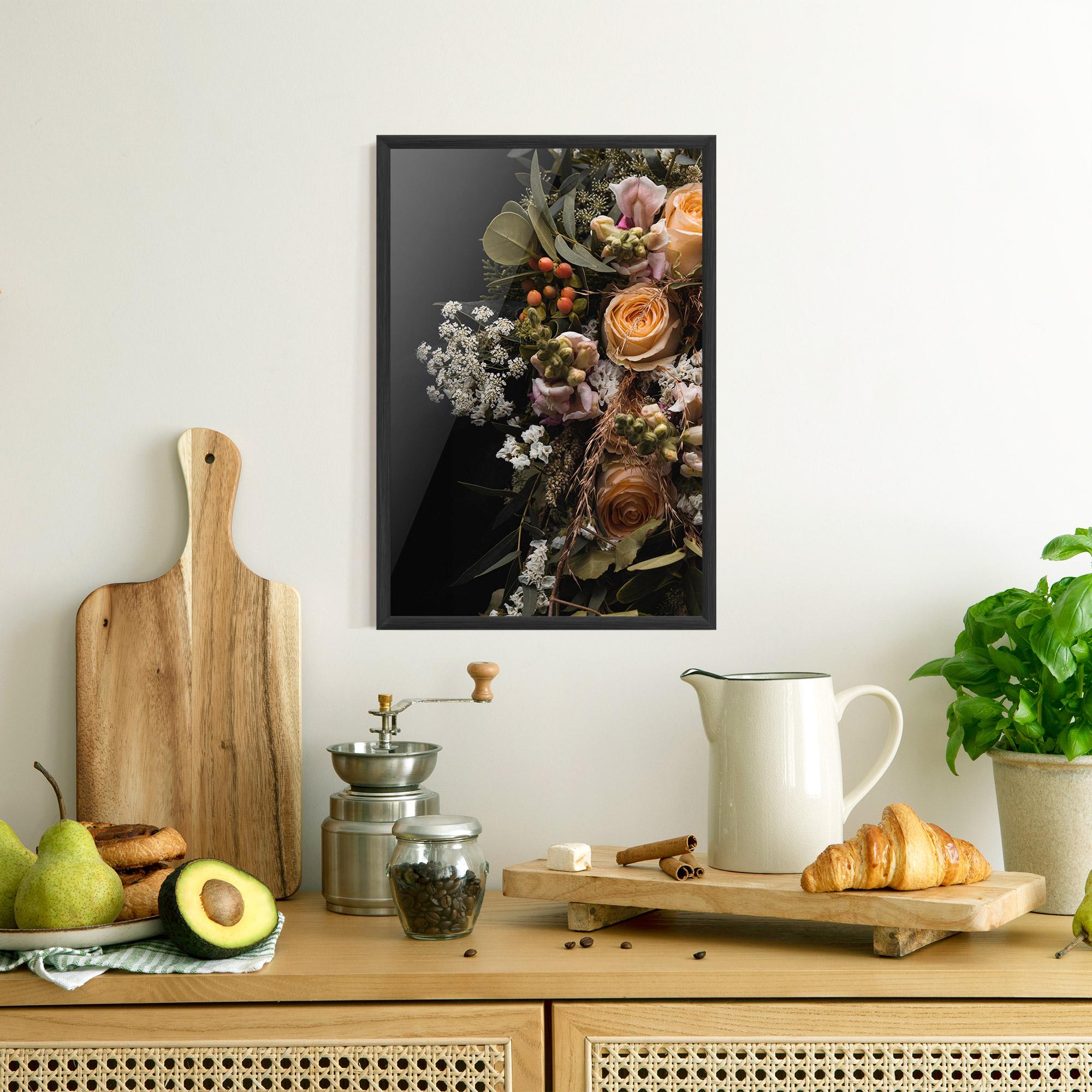 Plakat w Ramie Dark Flower Bouquet mockup 8