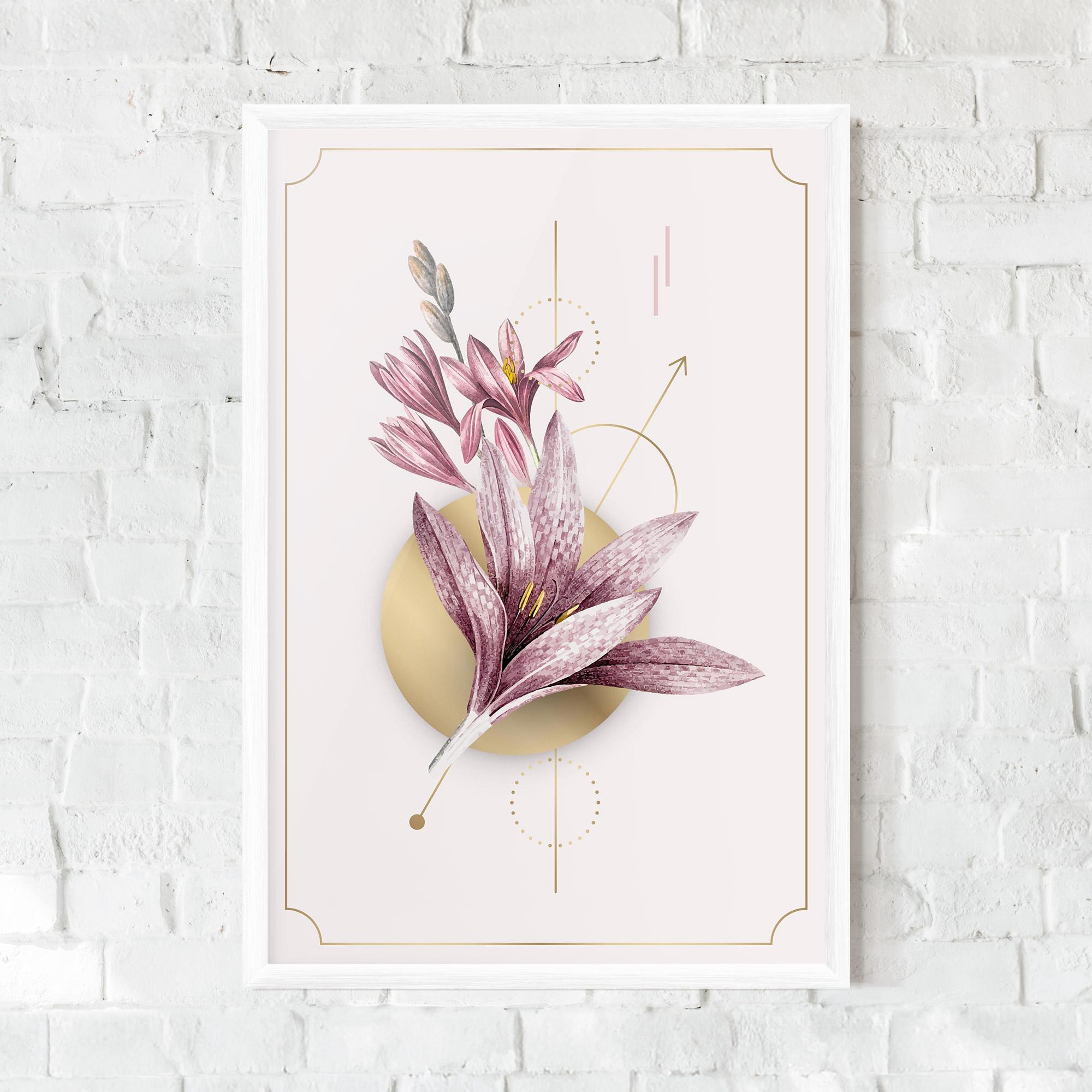 Plakat w Ramie Purple Gold Lily mockup 0