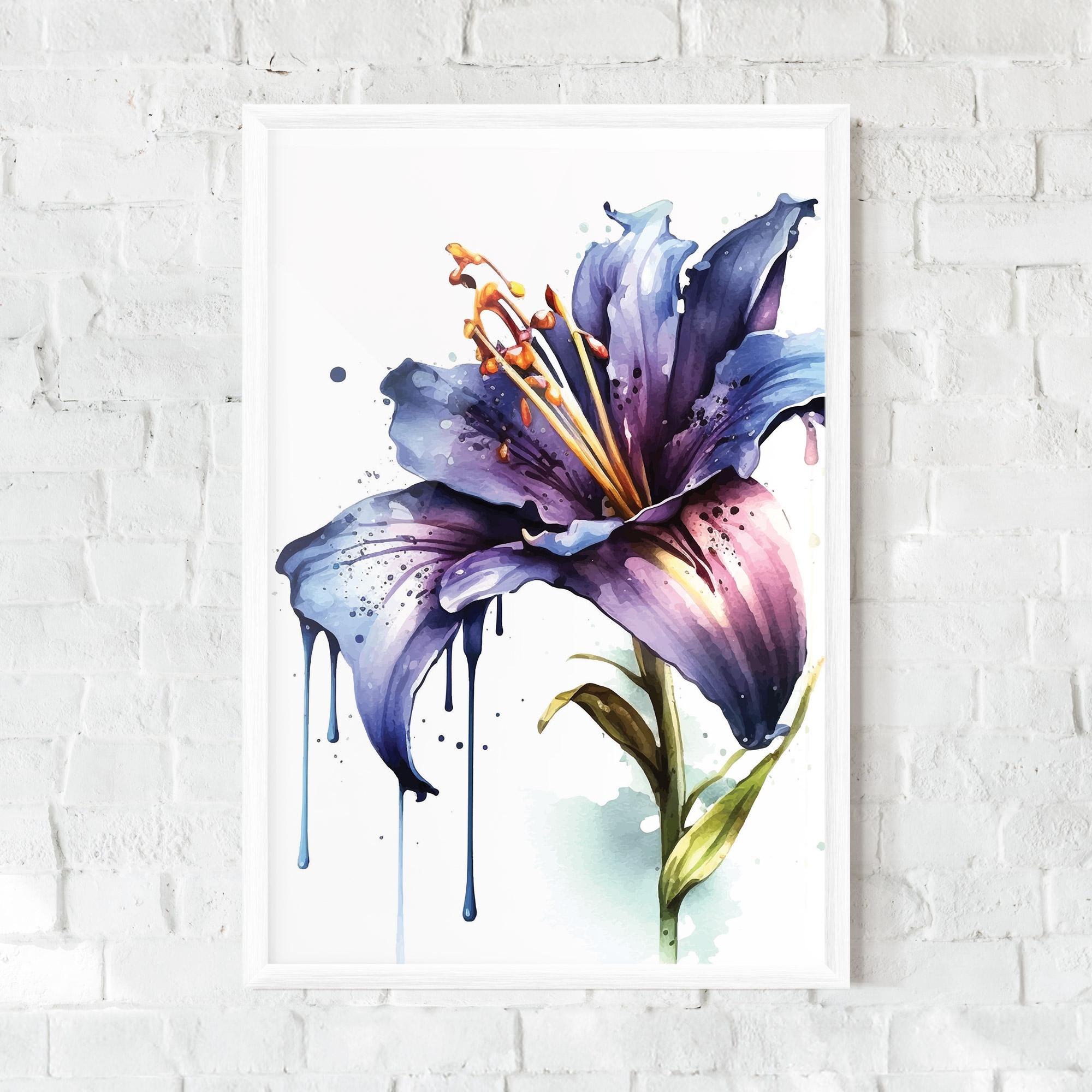 Plakat w Ramie Purple Orange Lily mockup 0