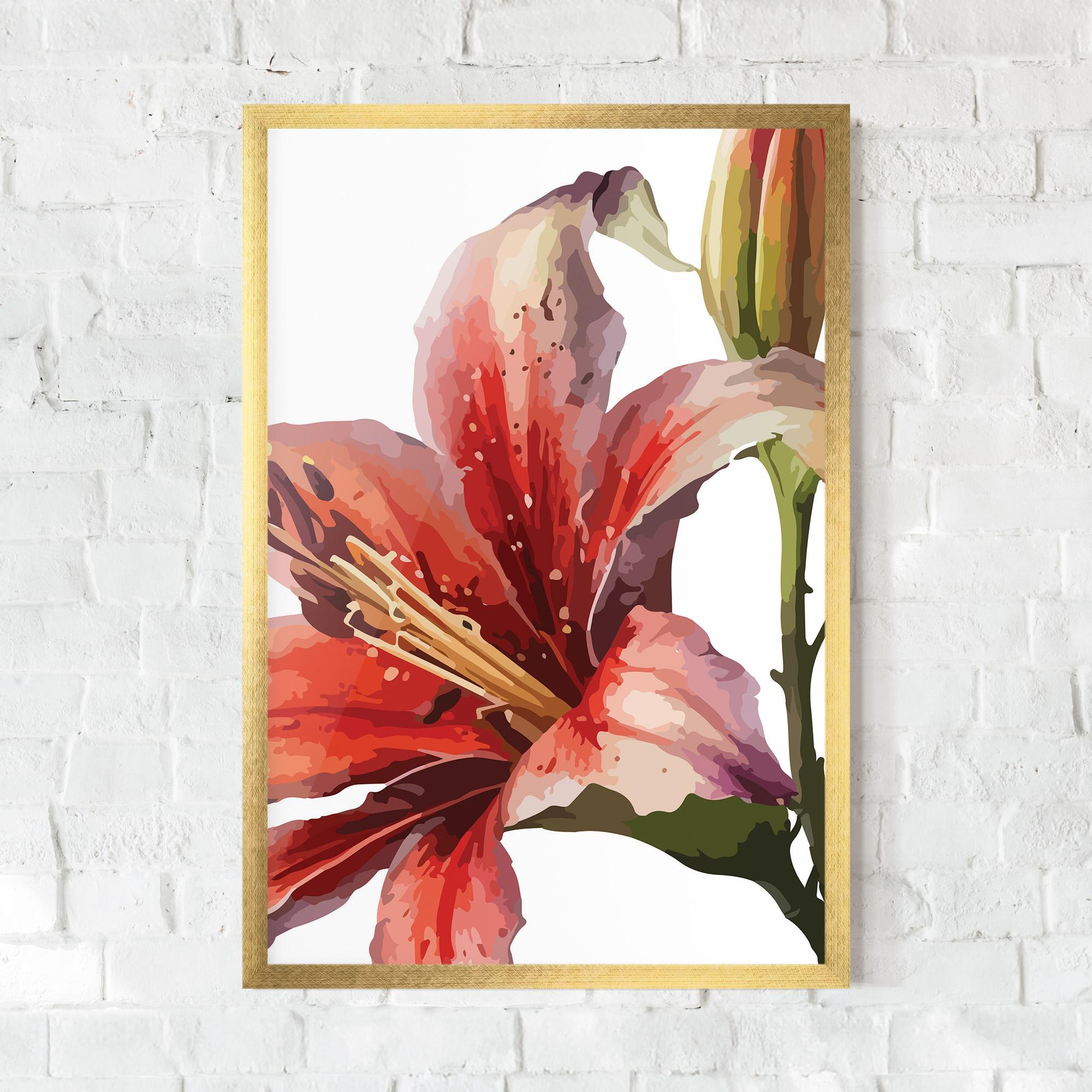 Plakat w Ramie Pretty Red Purple Lily mockup 0