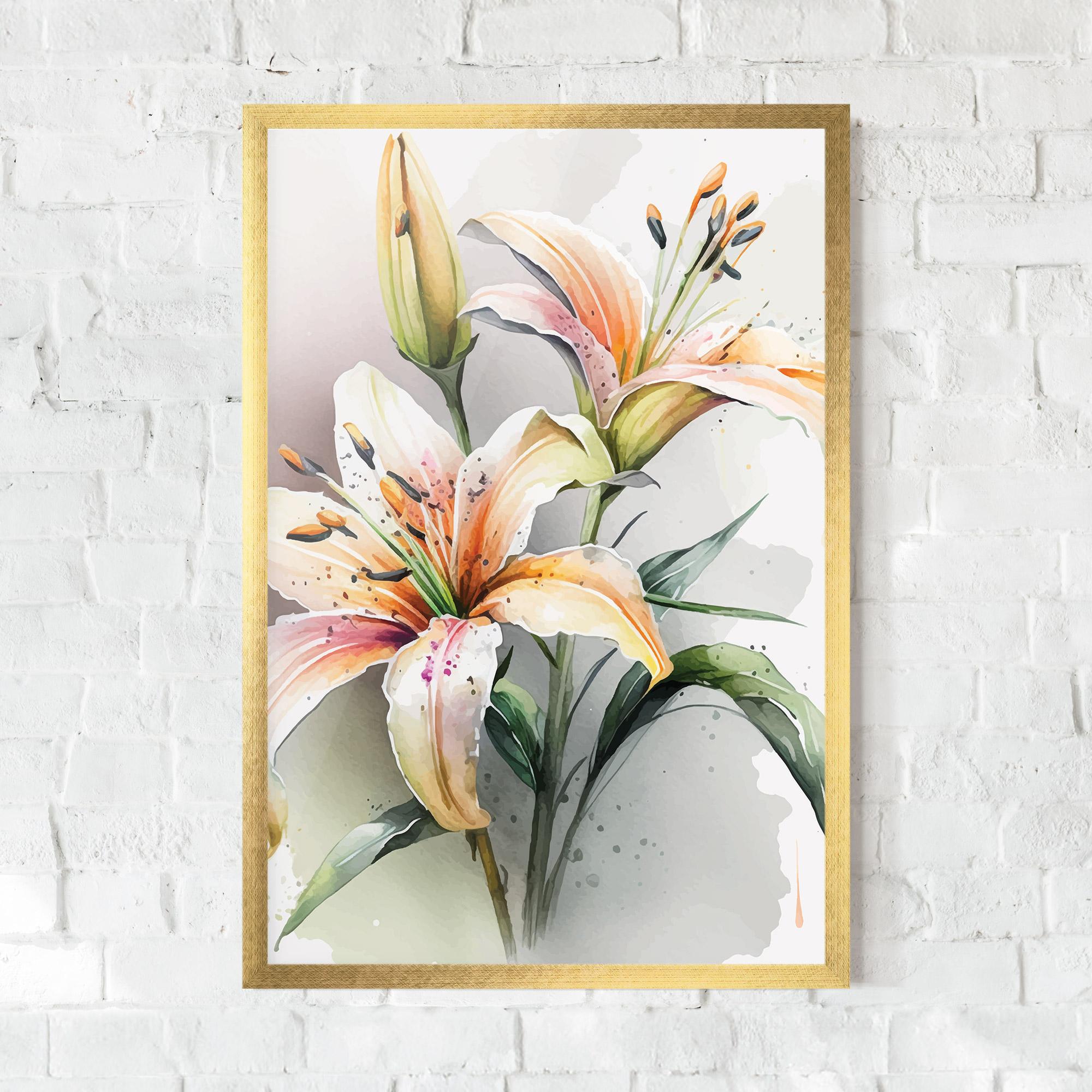 Plakat w Ramie White Orange Lily mockup 0