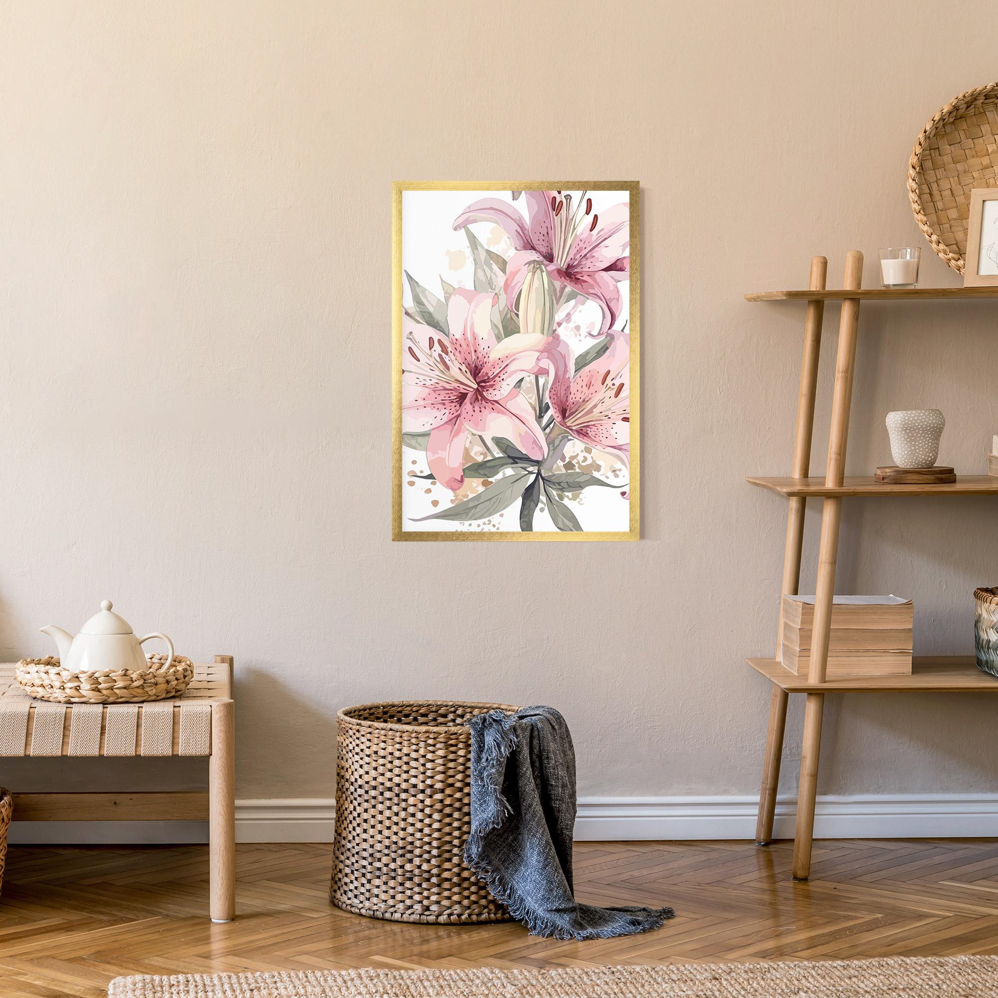 Plakat w Ramie Light Pink Lily Art mockup 9