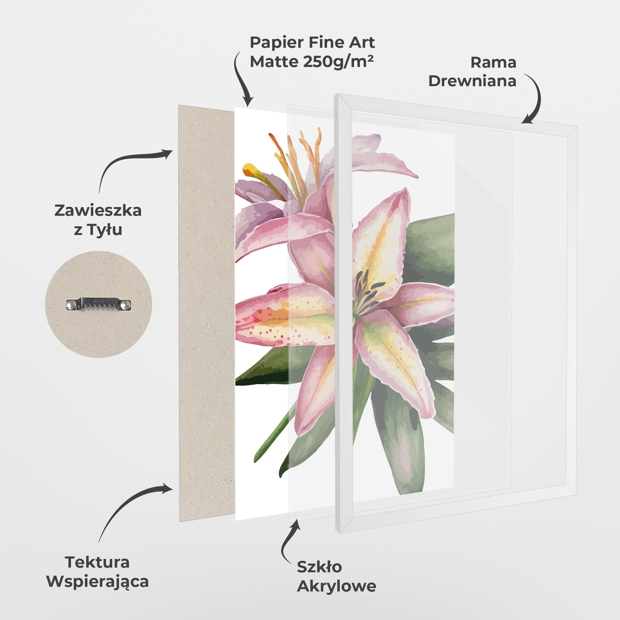 Plakat w Ramie Lily Pretty Pink mockup 1