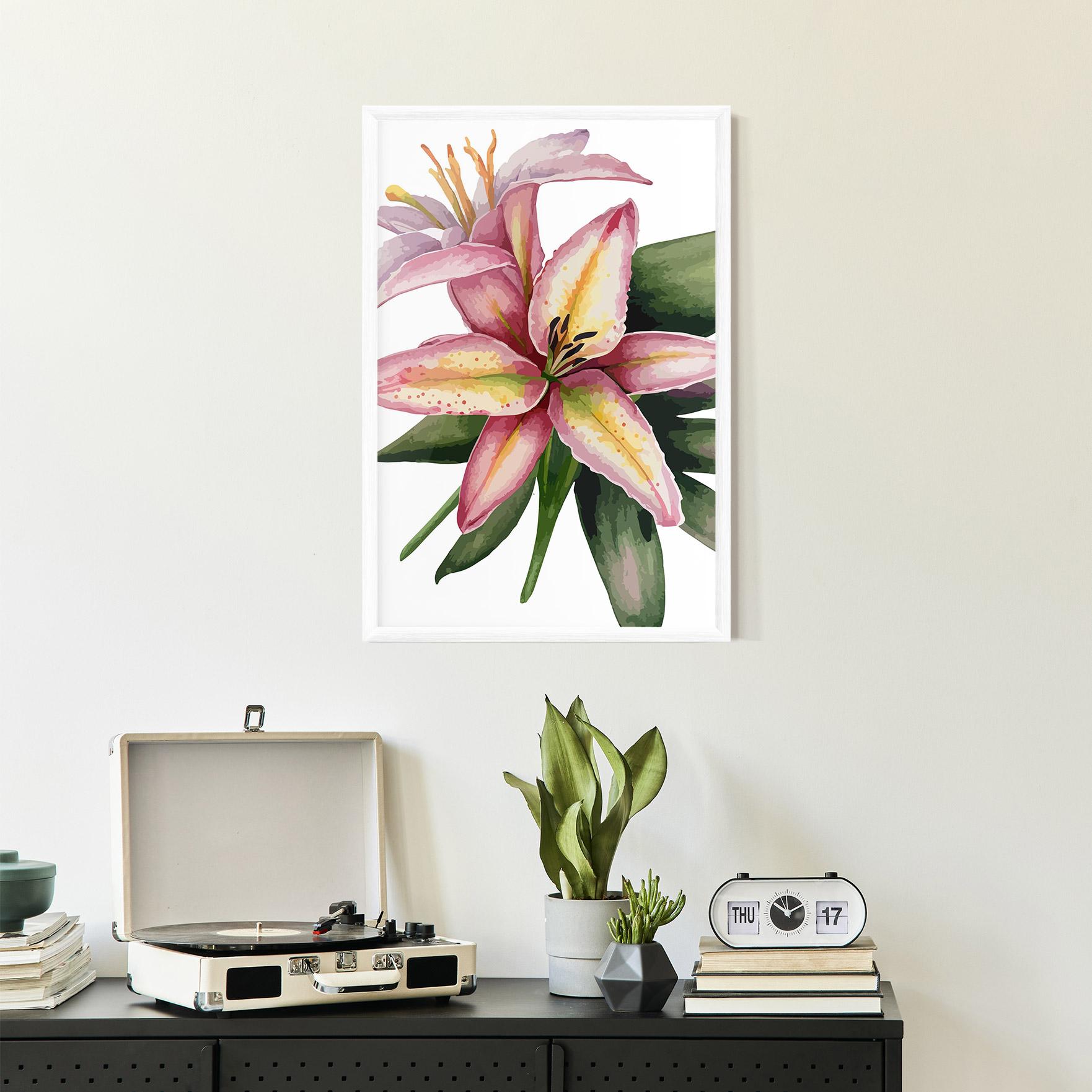Plakat w Ramie Lily Pretty Pink mockup 2
