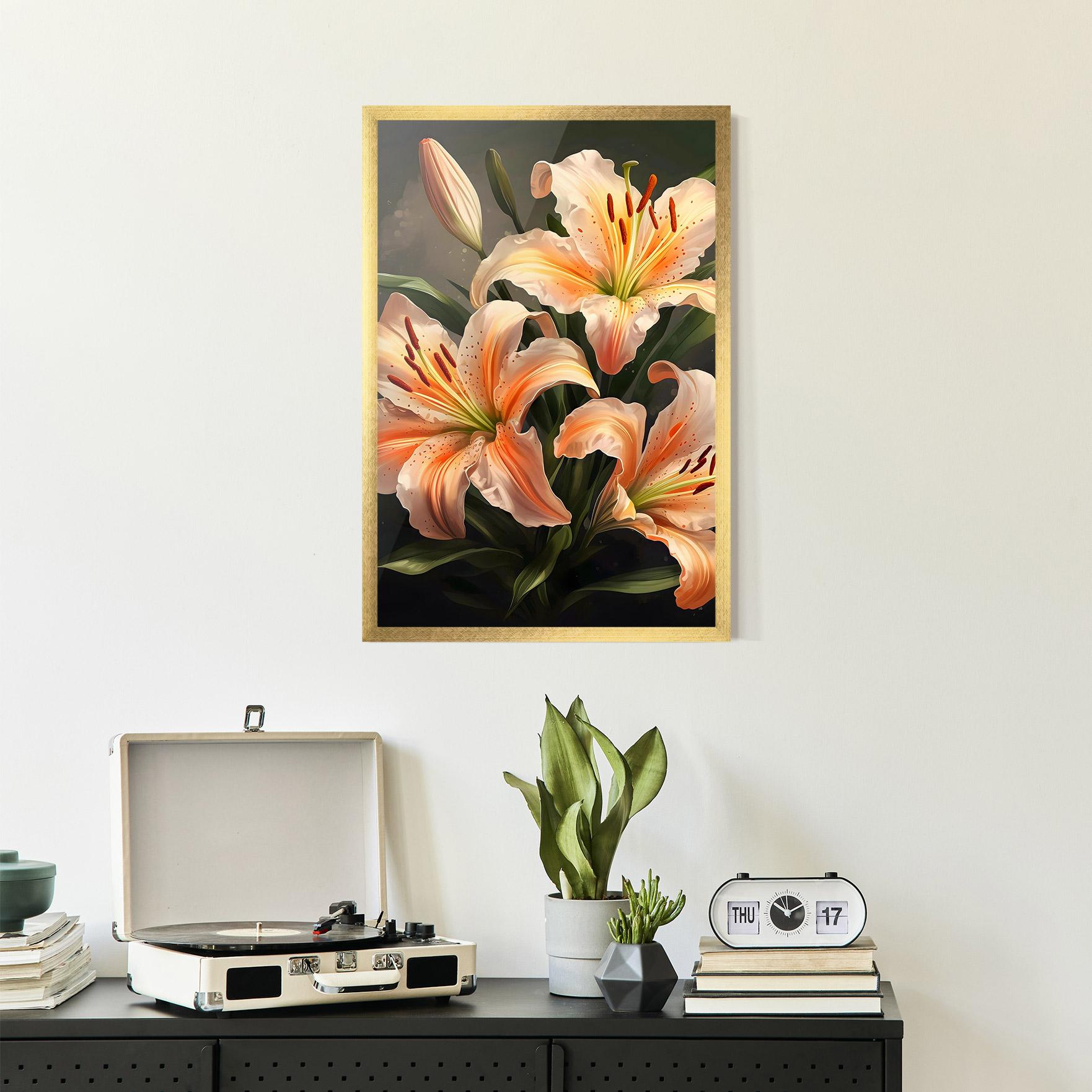 Plakat w Ramie Light Orange Lily mockup 2