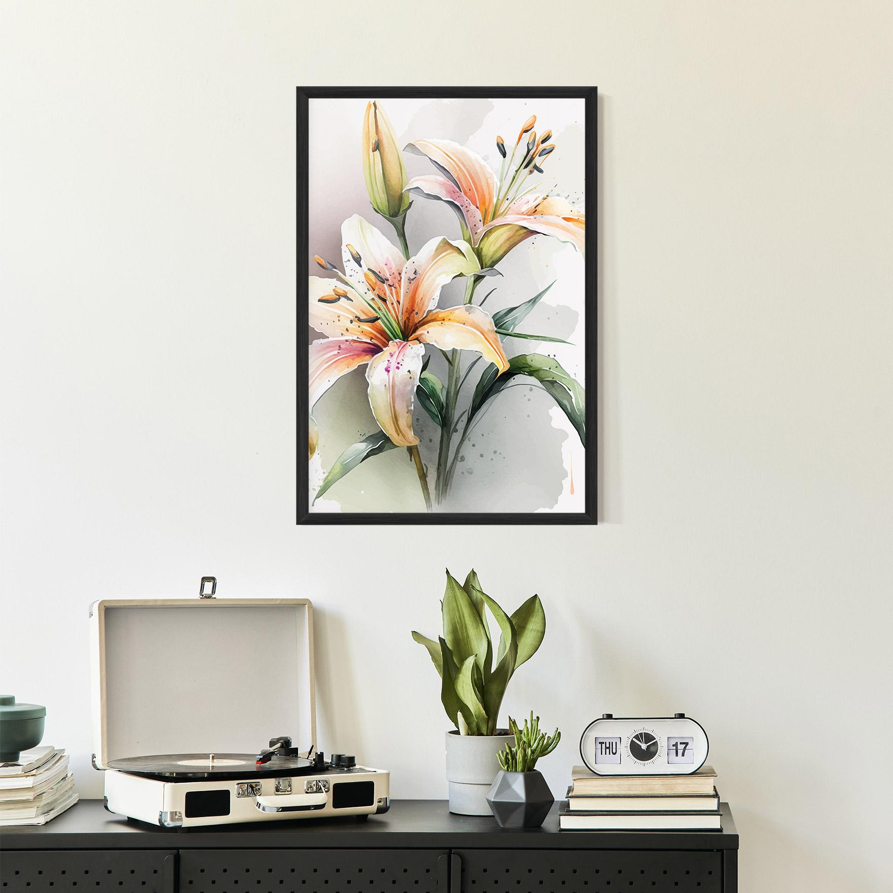 Plakat w Ramie White Orange Lily mockup 2