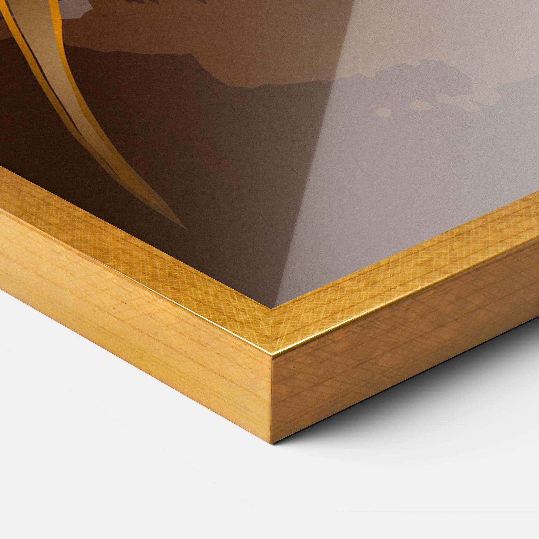 Plakat w Ramie Gold Brown Lily mockup 3