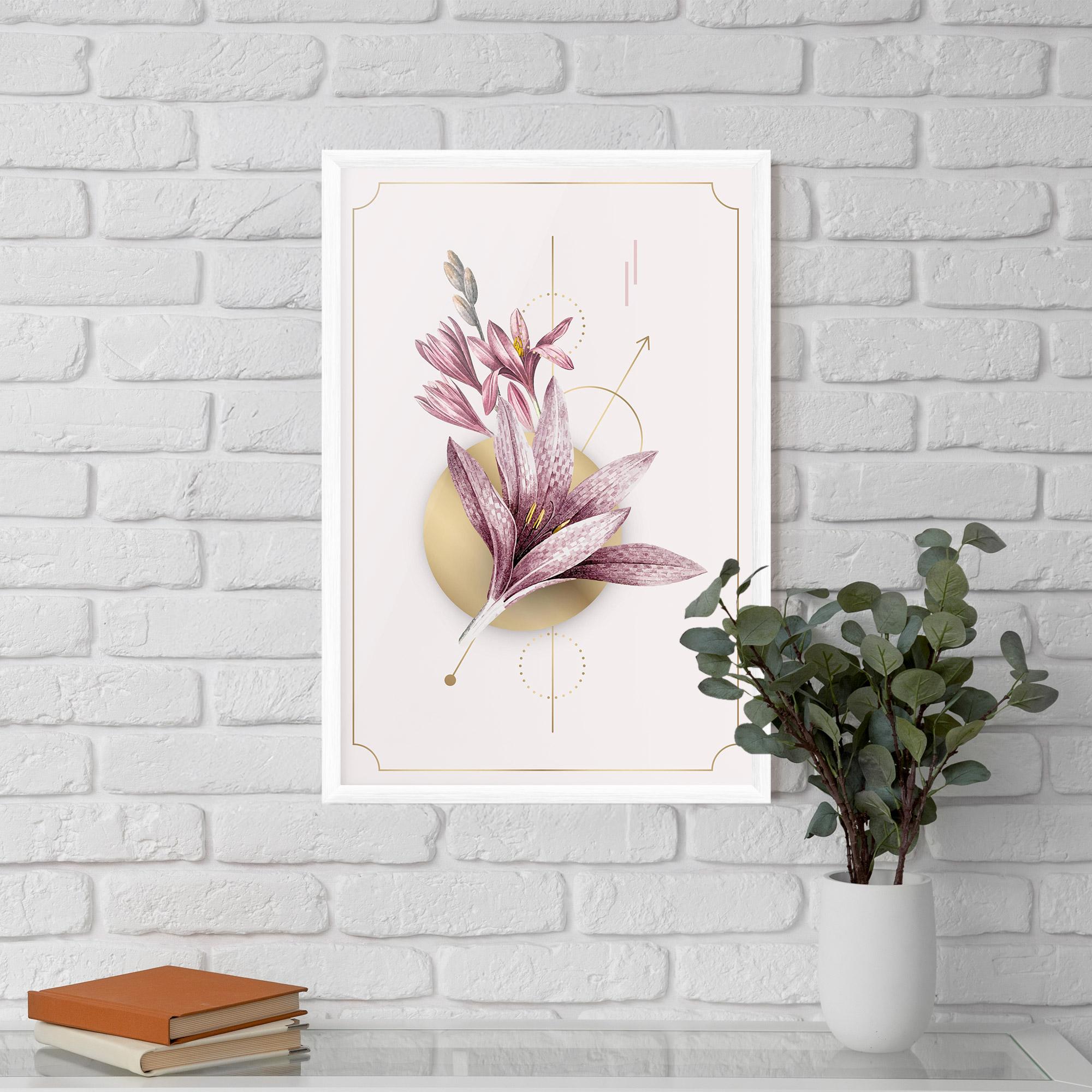 Plakat w Ramie Purple Gold Lily mockup 5