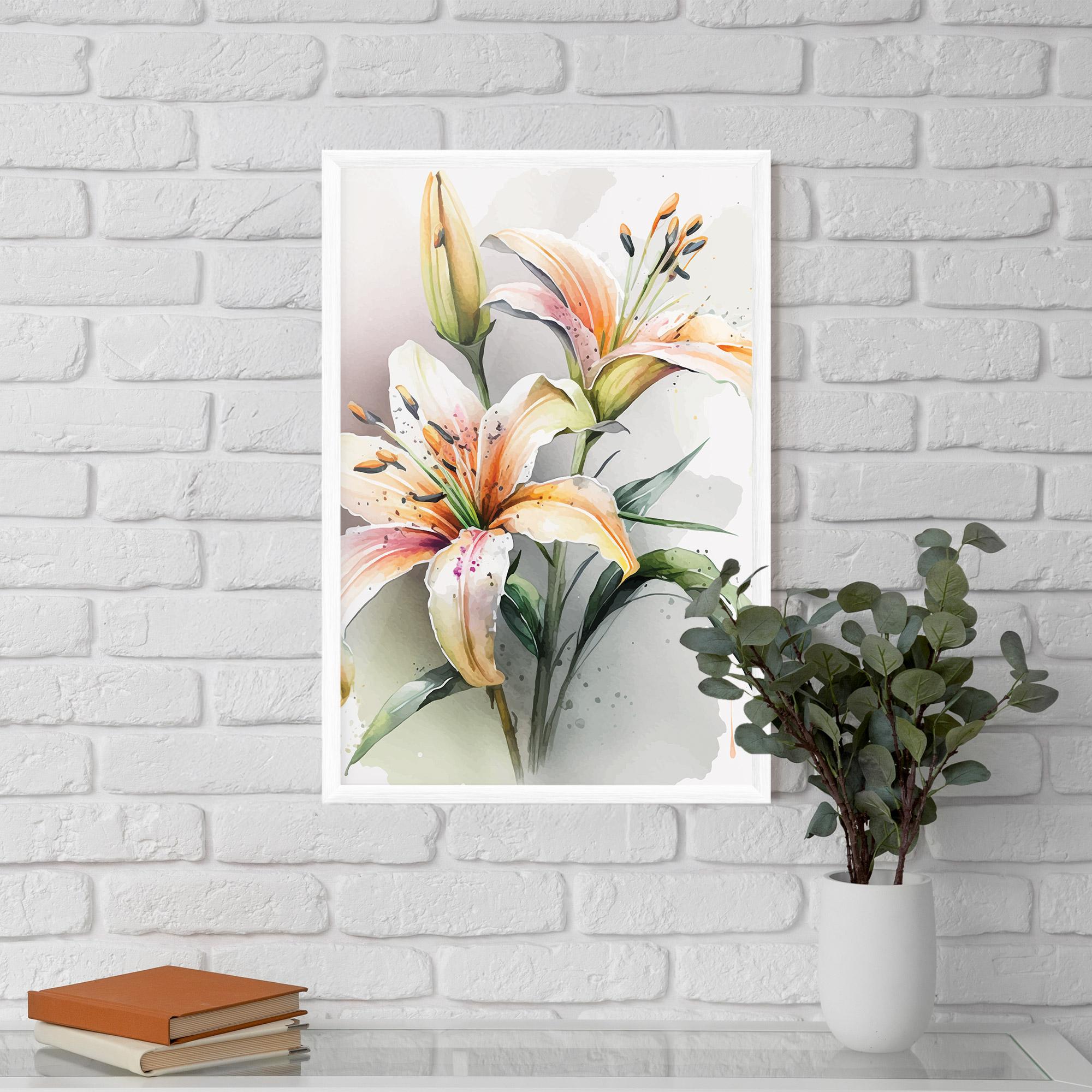 Plakat w Ramie White Orange Lily mockup 5