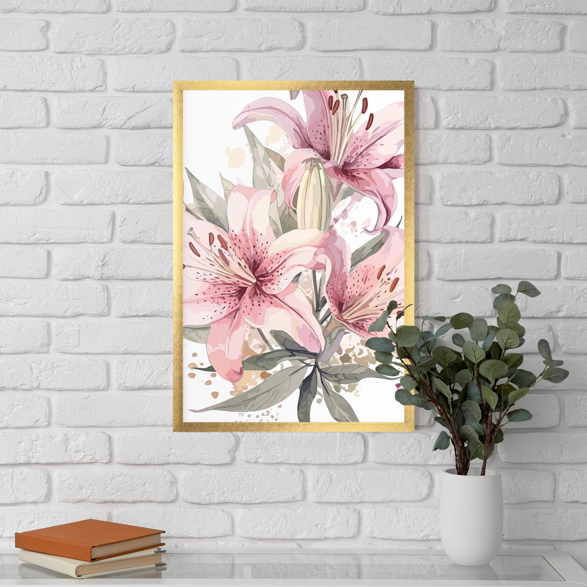 Plakat w Ramie Light Pink Lily Art mockup 5